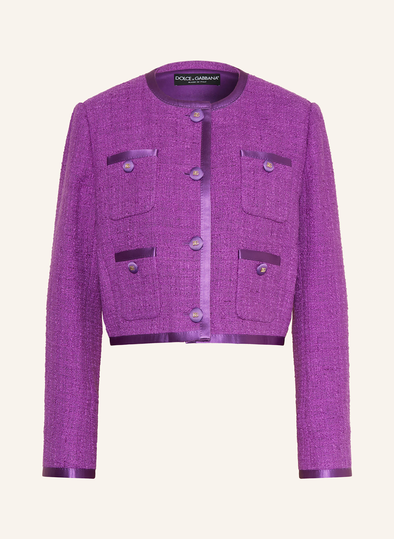 DOLCE & GABBANA Kastenjacke aus Bouclé: LILA
