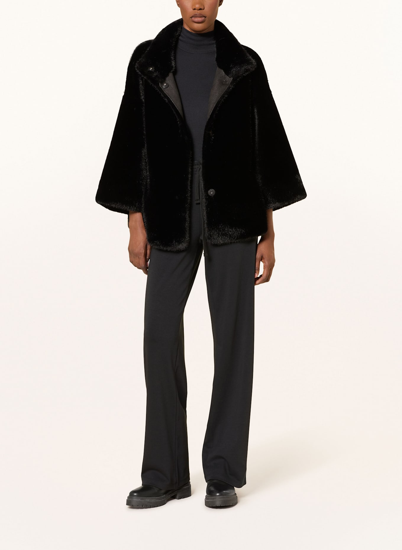 Juvia Kunstpelz-Jacke FEDORA: SCHWARZ