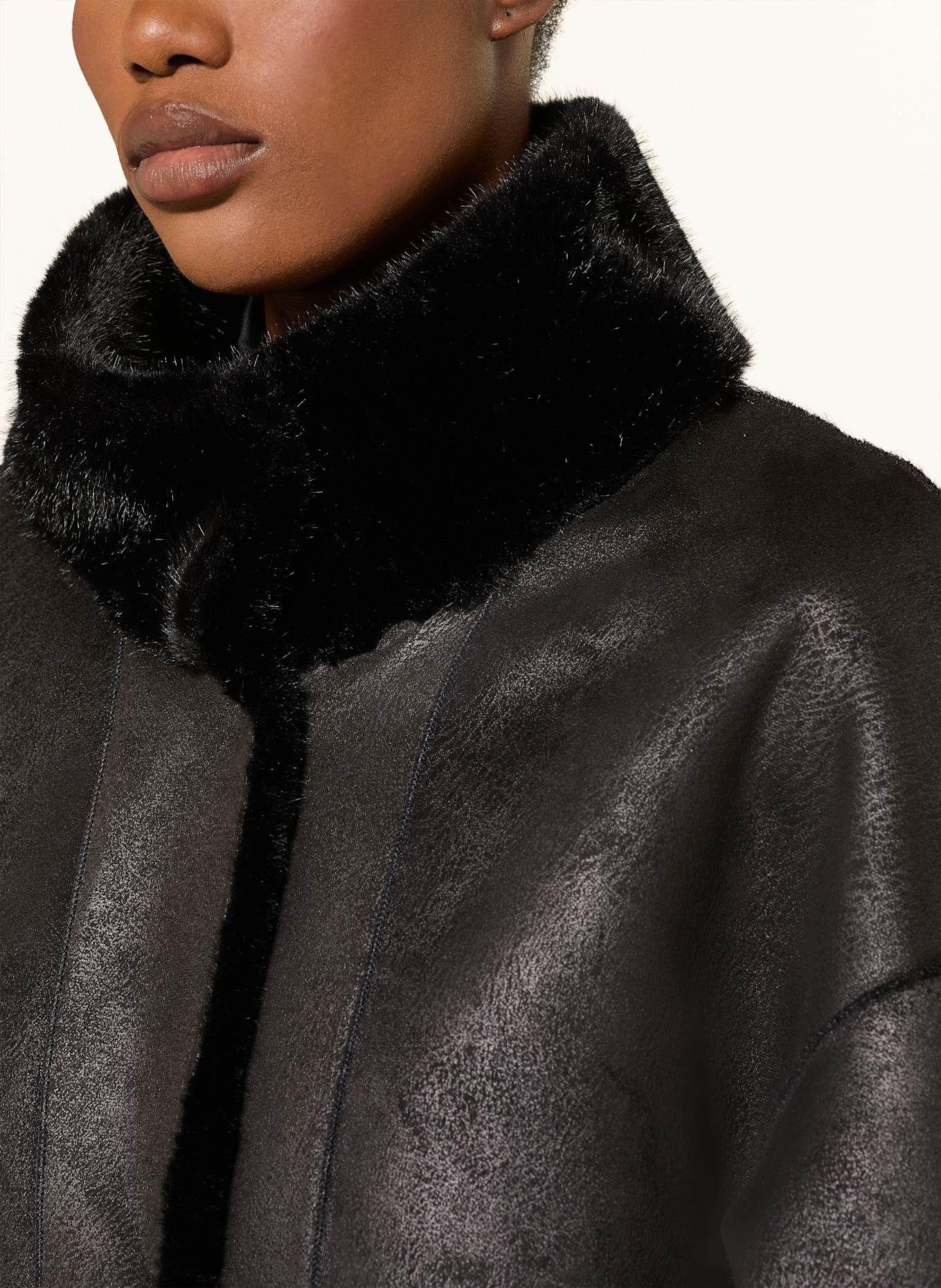 Juvia Kunstpelz-Jacke FEDORA: SCHWARZ