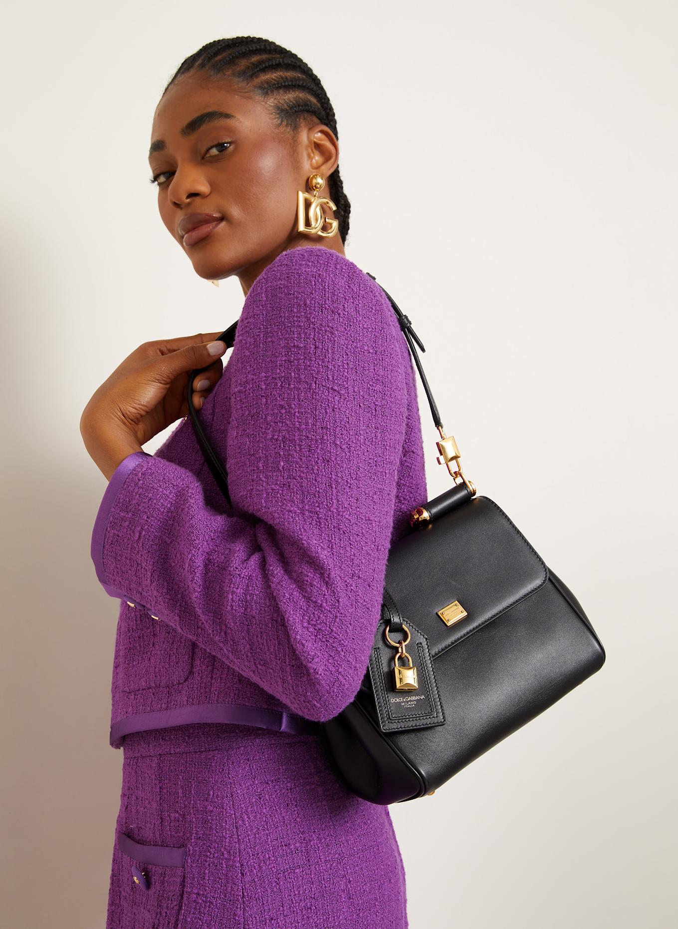 DOLCE & GABBANA Handtasche MY SICILY PLONGÉ: SCHWARZ