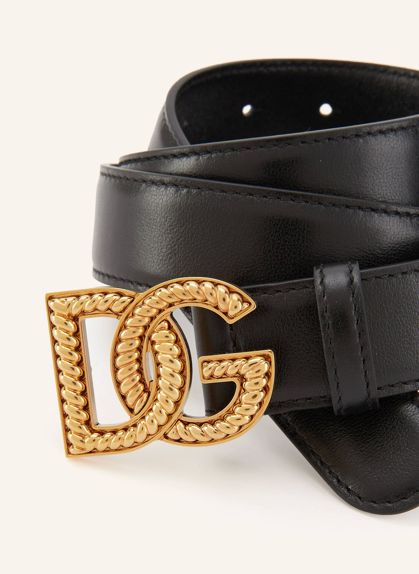 DOLCE & GABBANA Leather belt: BLACK