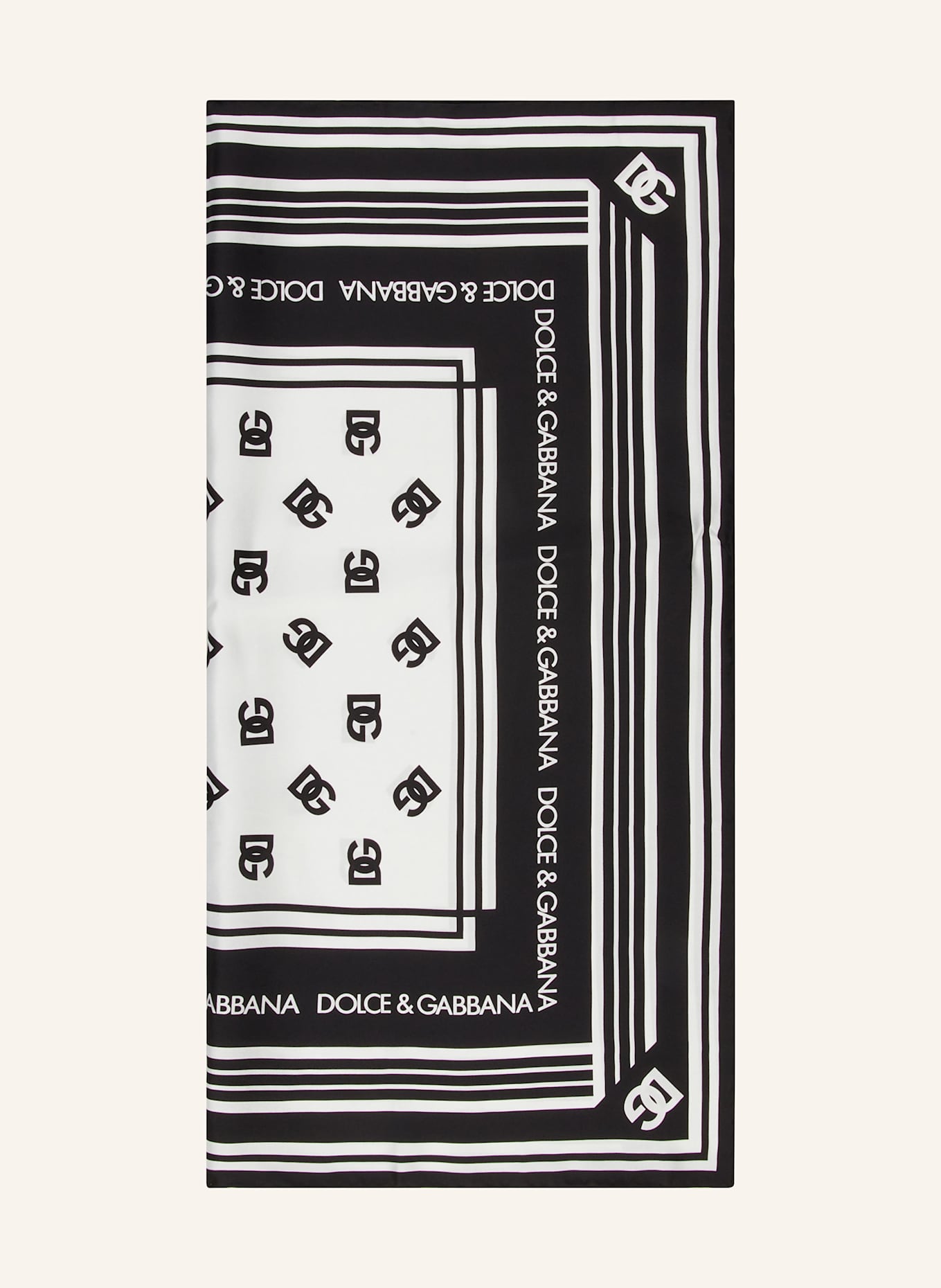 DOLCE & GABBANA Chusta jedwabna: CZARNY / BIAŁY