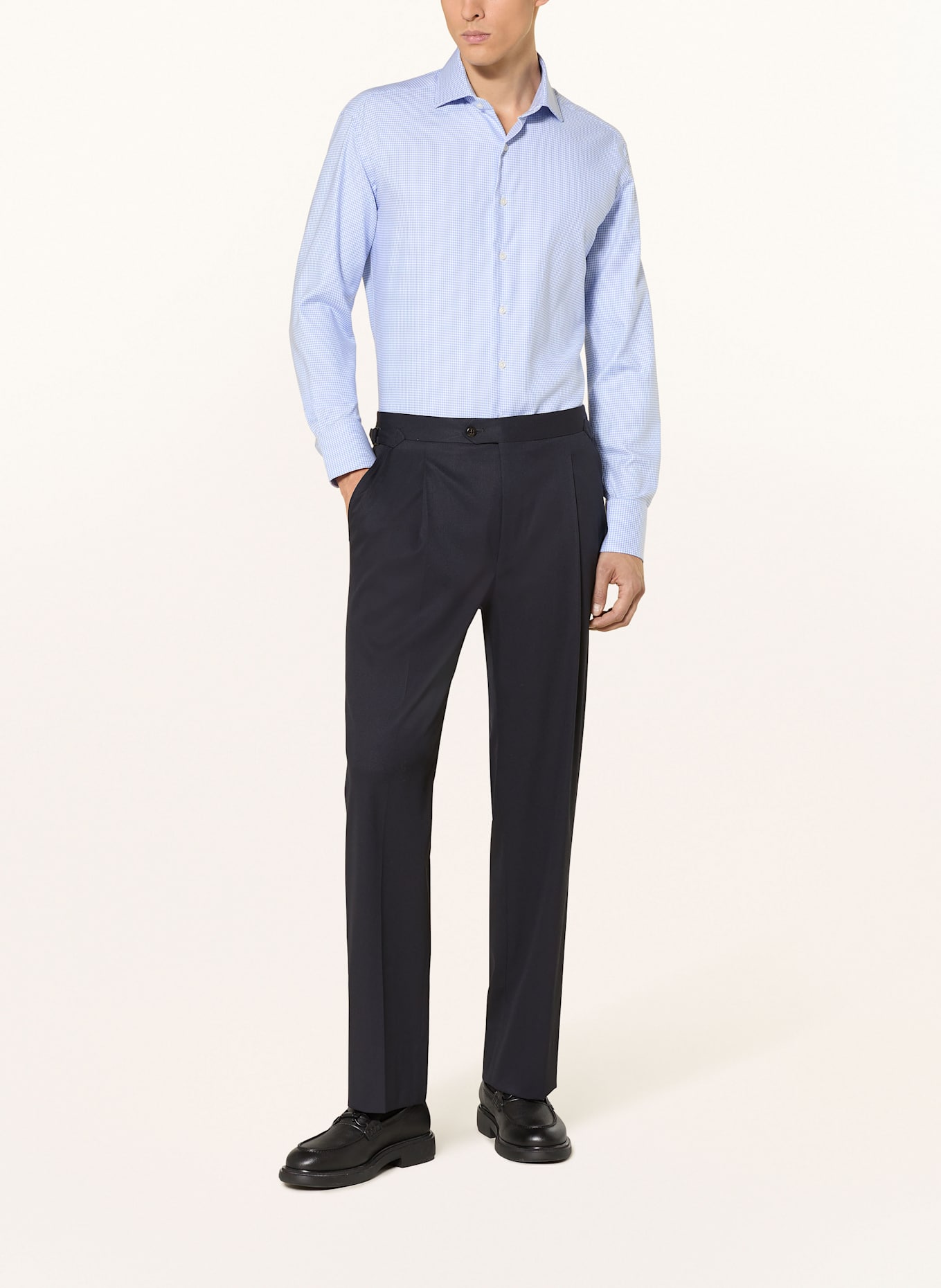 ARTIGIANO Chemise coupe classique: BLEU CLAIR/ BLANC