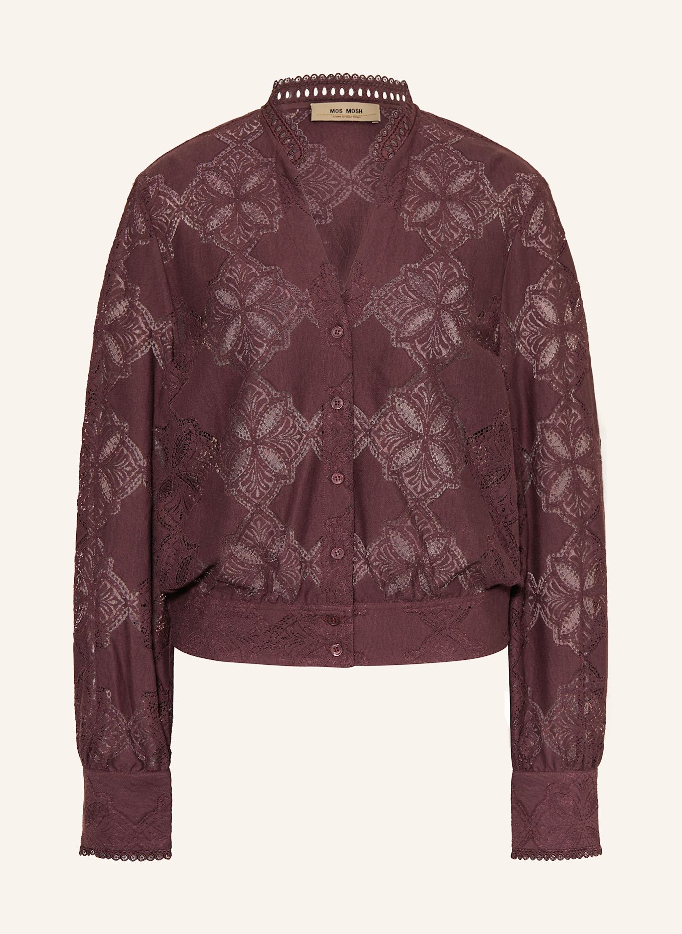 MOS MOSH Hemdbluse MONIA aus Lochspitze: DUNKELROT