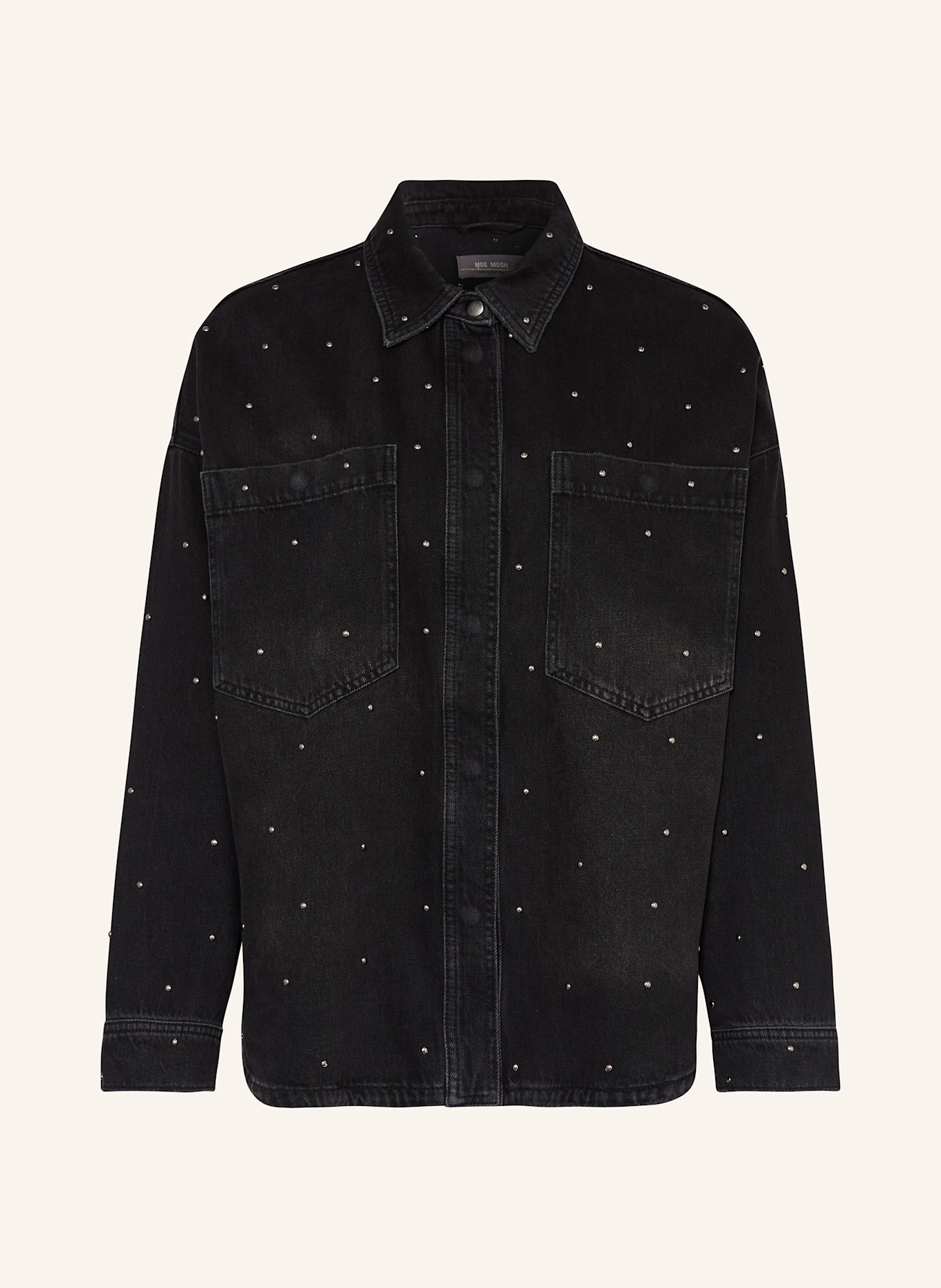 MOS MOSH Jeansbluse MMEMME mit Nieten: DUNKELGRAU