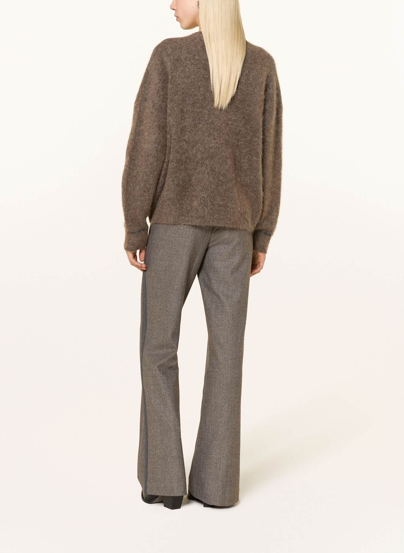 MOS MOSH Hose MMRHYS SISSE mit Galonstreifen: GRAU / DUNKELGRAU / DUNKELBRAUN