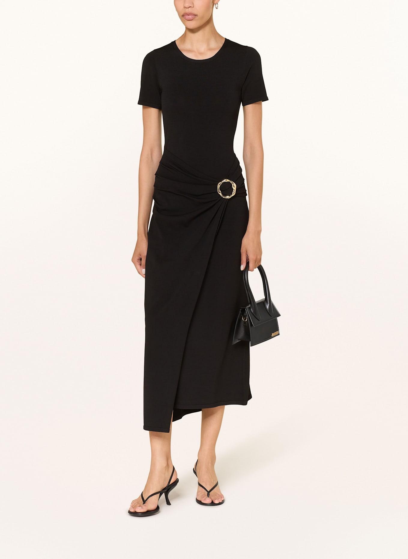 SIMKHAI Strickkleid SOREN in Wickeloptik: SCHWARZ