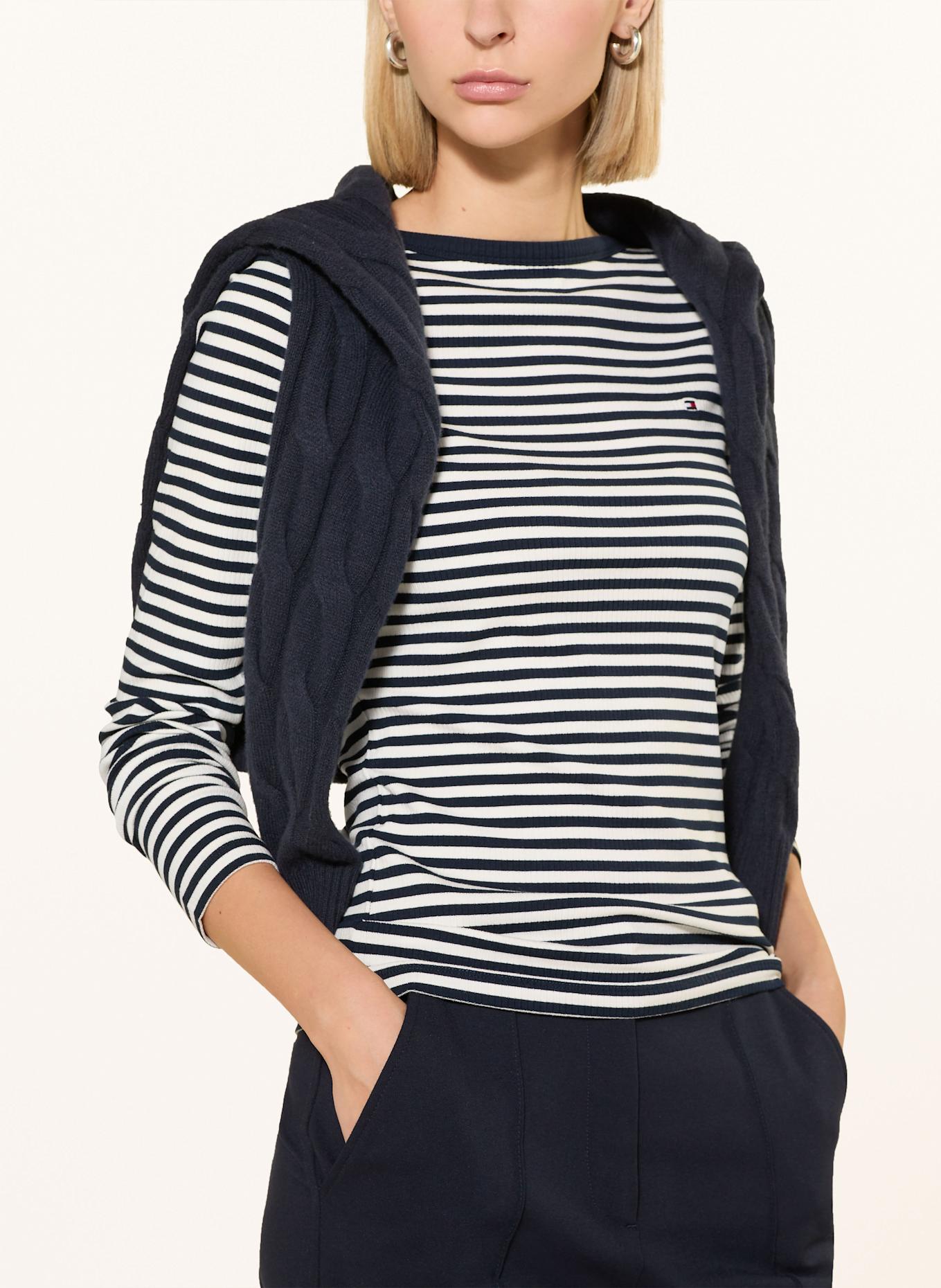 TOMMY HILFIGER Longsleeve: ECRU / DUNKELBLAU