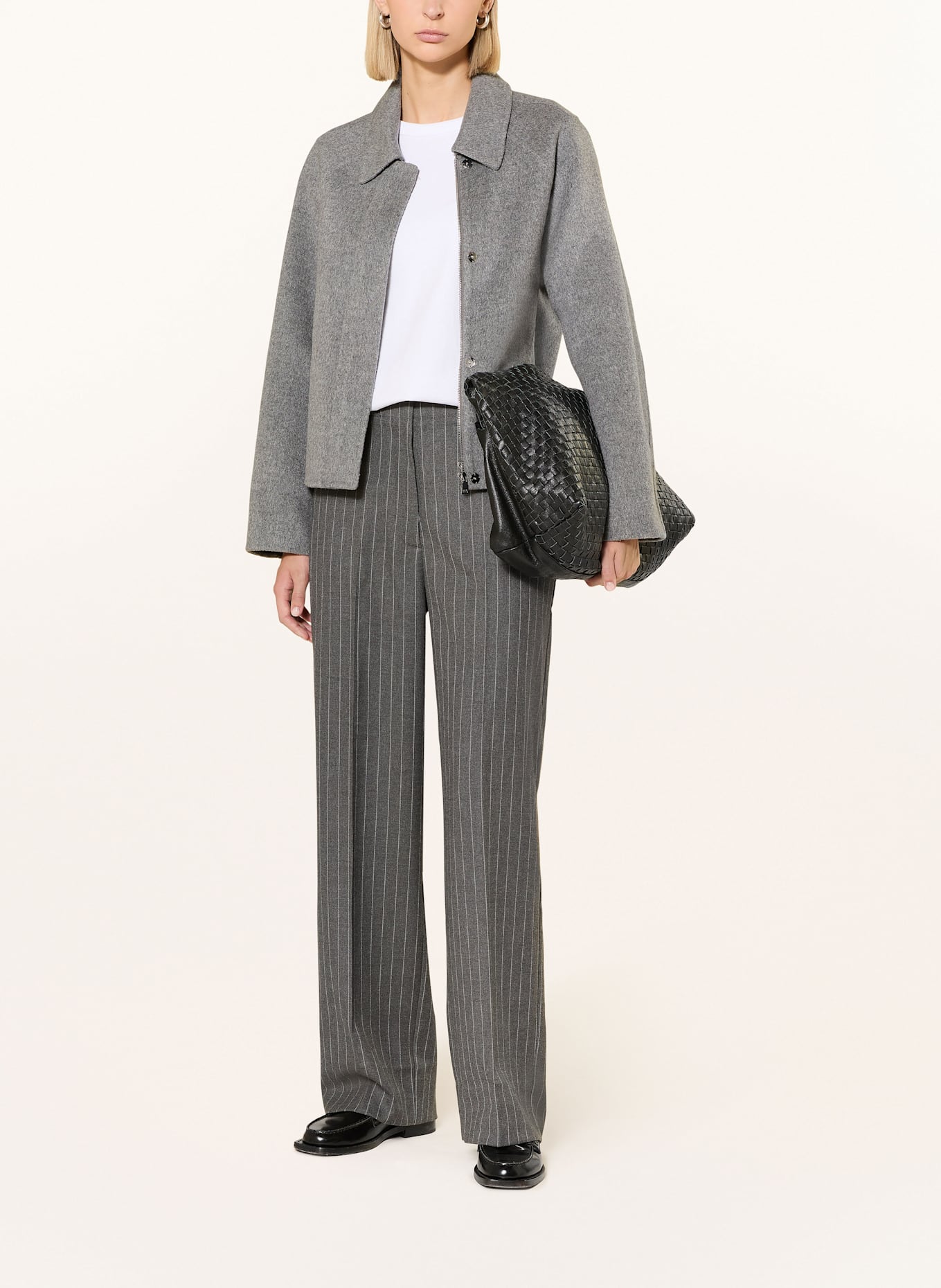 TOMMY HILFIGER Marlenehose: GRAU / HELLGRAU