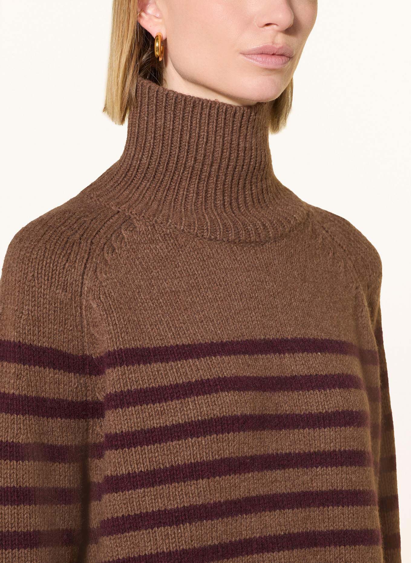 TOMMY HILFIGER Pullover mit Cashmere: BRAUN / DUNKELROT