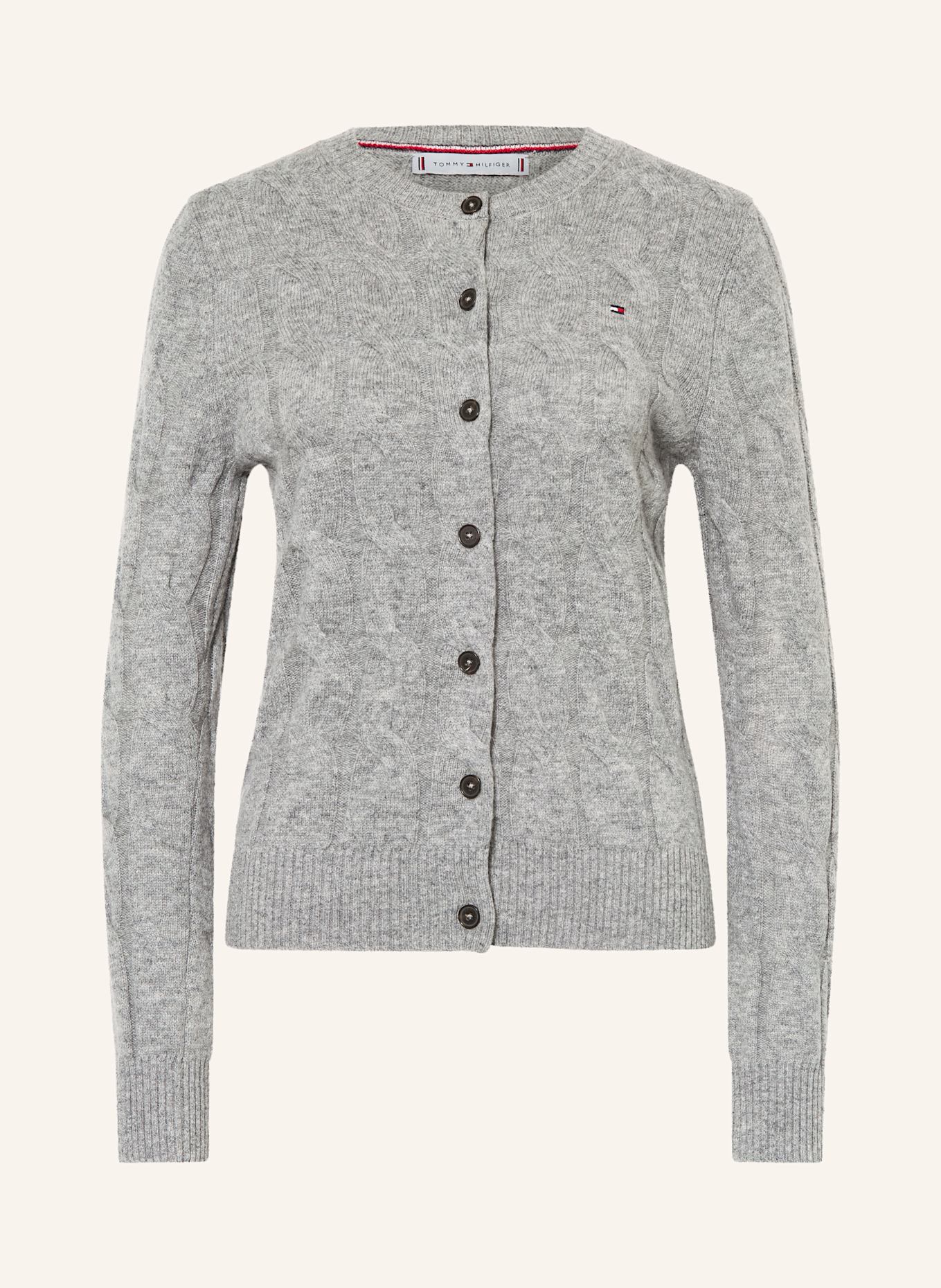 TOMMY HILFIGER Strickjacke: GRAU