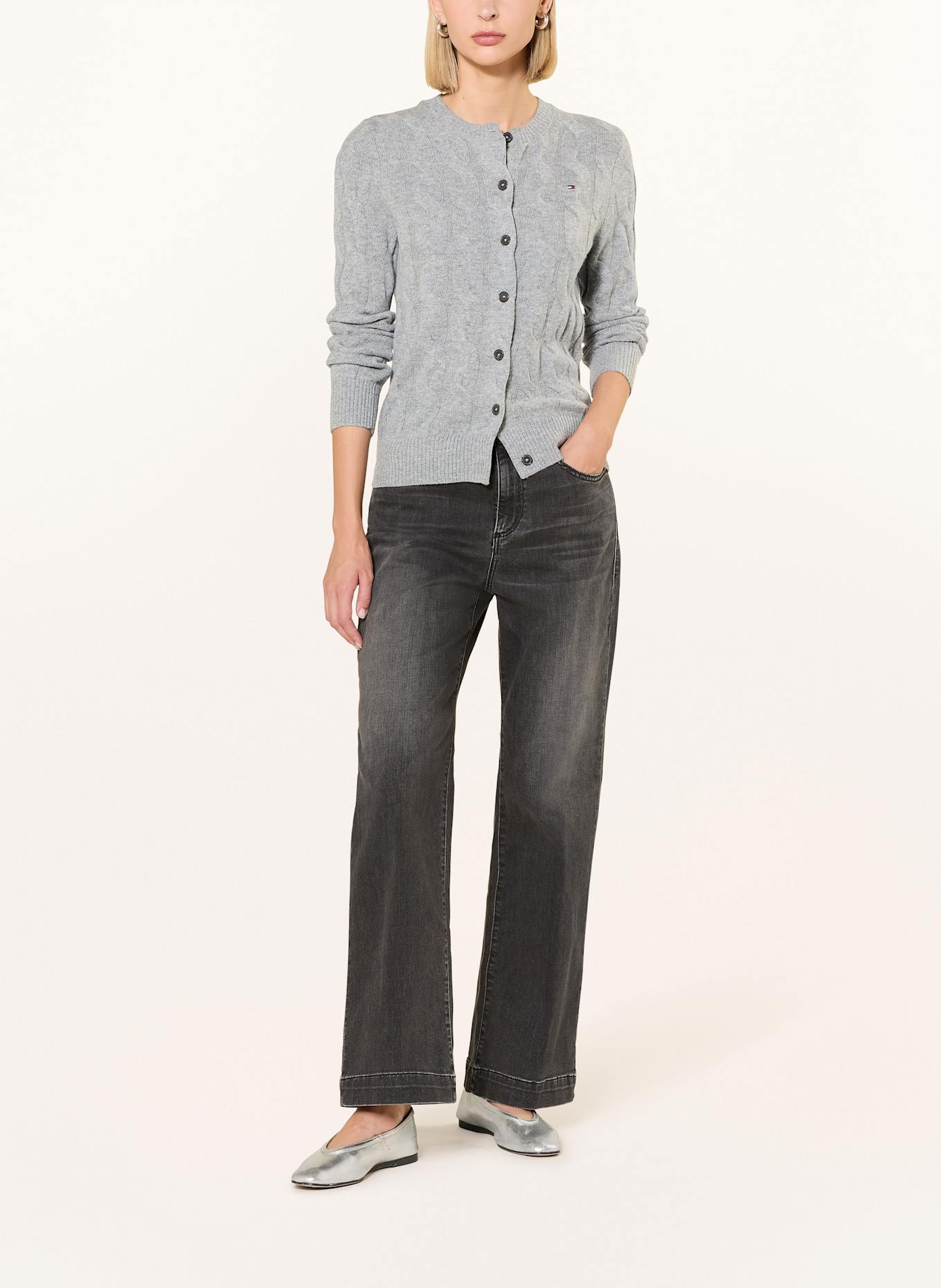 TOMMY HILFIGER Strickjacke: GRAU