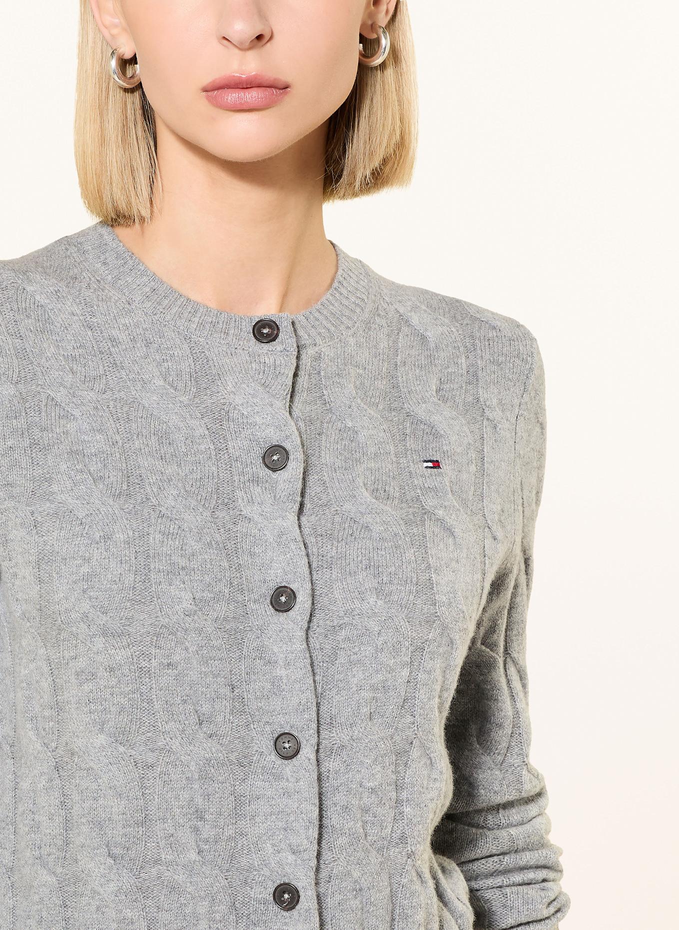 TOMMY HILFIGER Strickjacke: GRAU