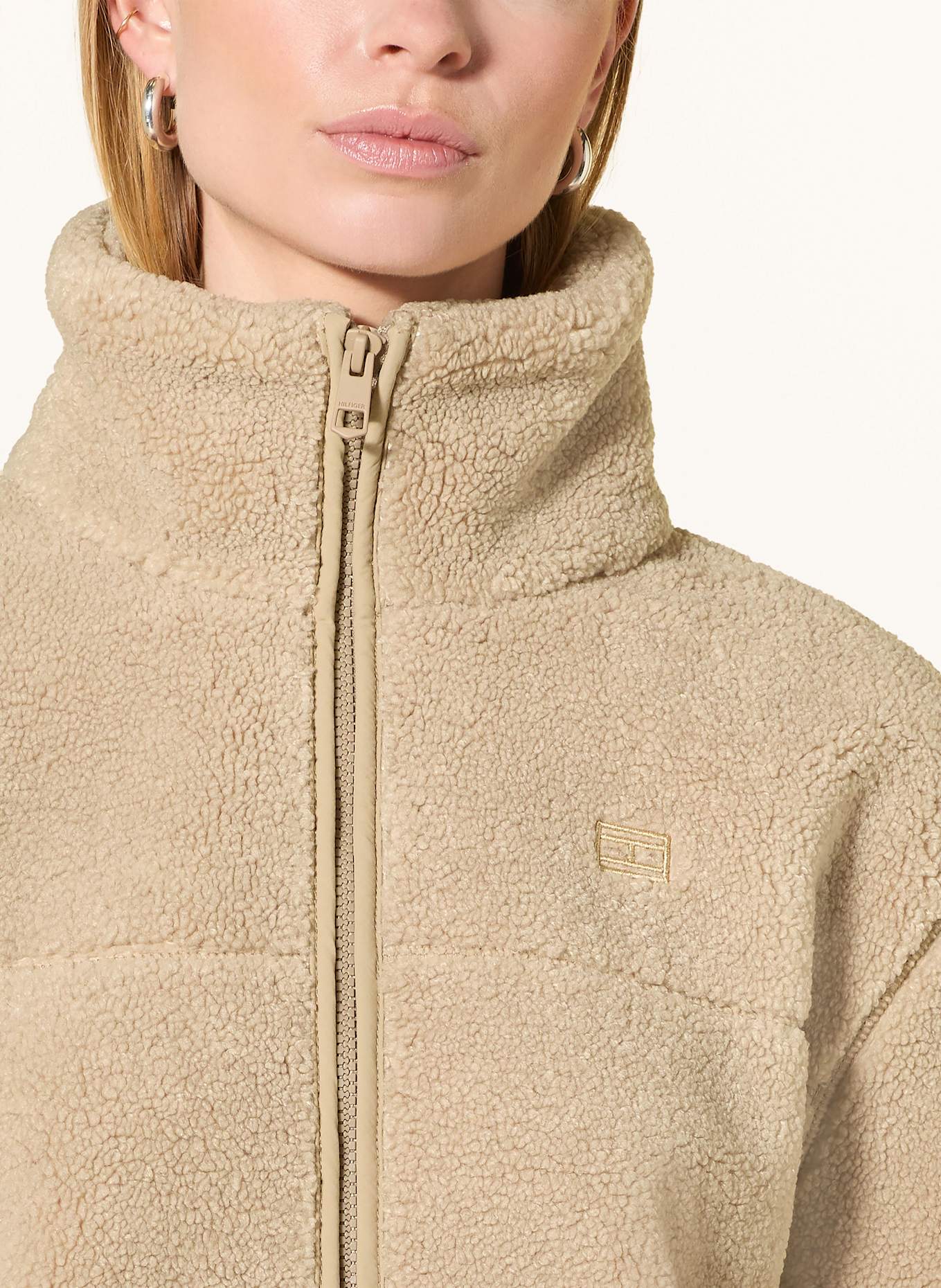 TOMMY HILFIGER Fleecejacke: BEIGE