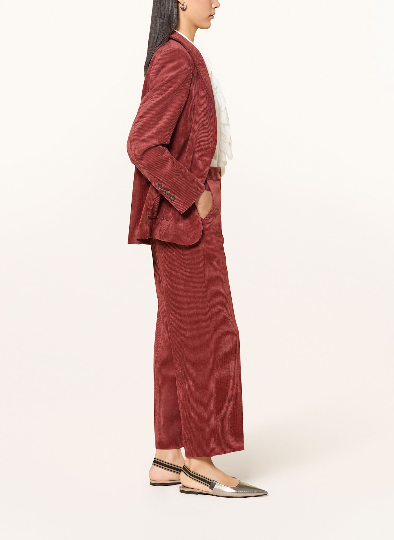 LUISA CERANO 7/8-Hose aus Cord: DUNKELROT