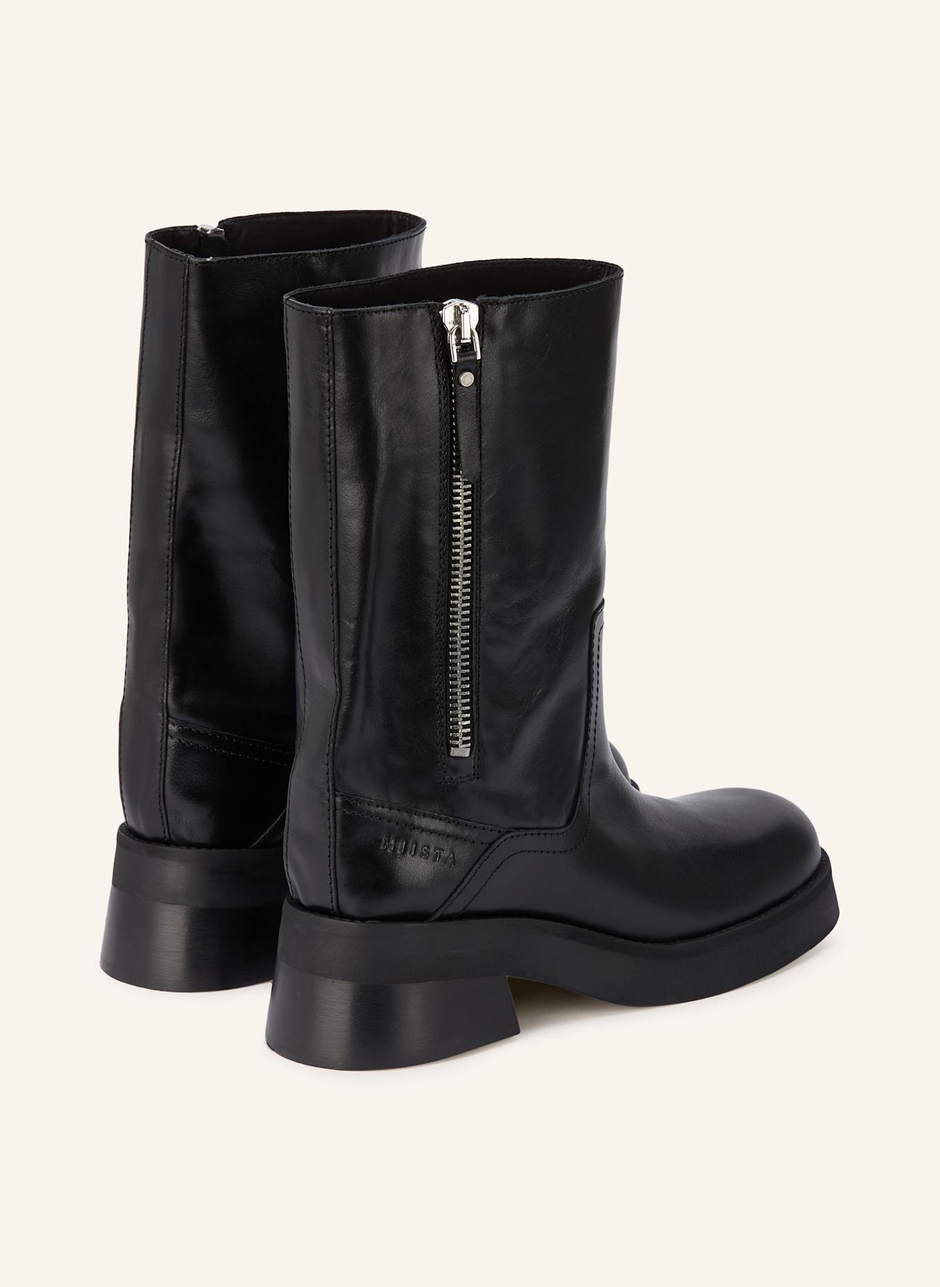 MIISTA Biker Boots GUNDA: SCHWARZ