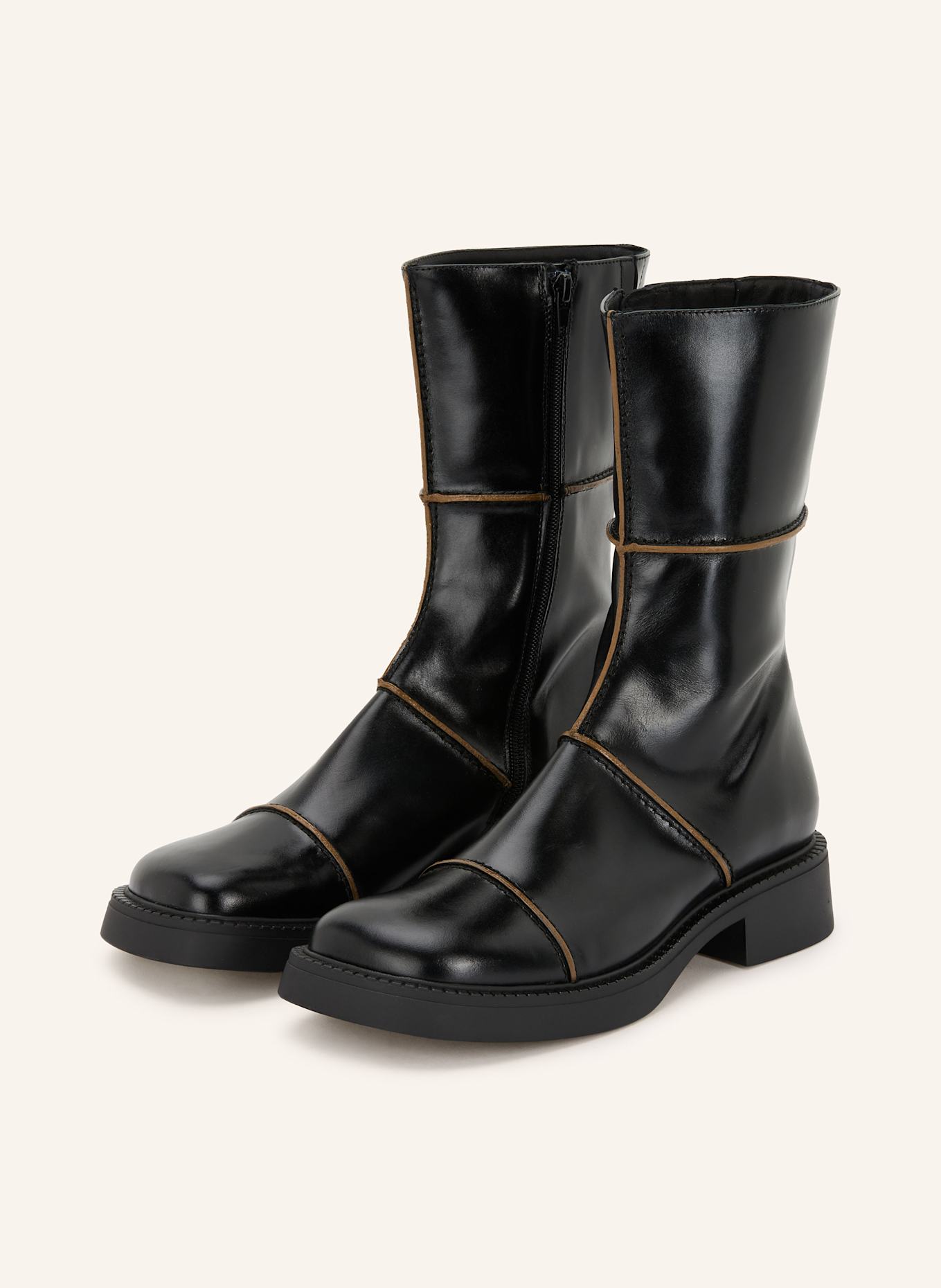 MIISTA Boots DAHLIA: SCHWARZ / BEIGE