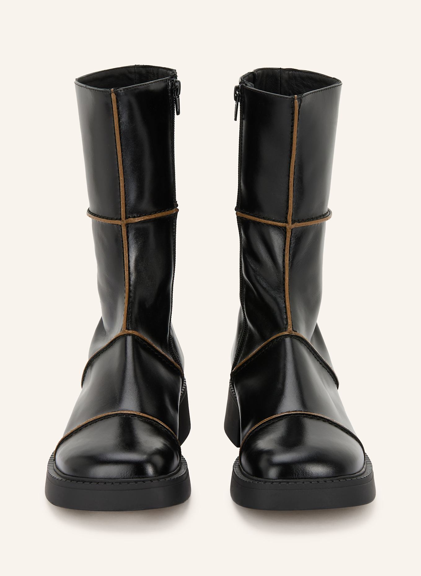 MIISTA Boots DAHLIA: SCHWARZ / BEIGE