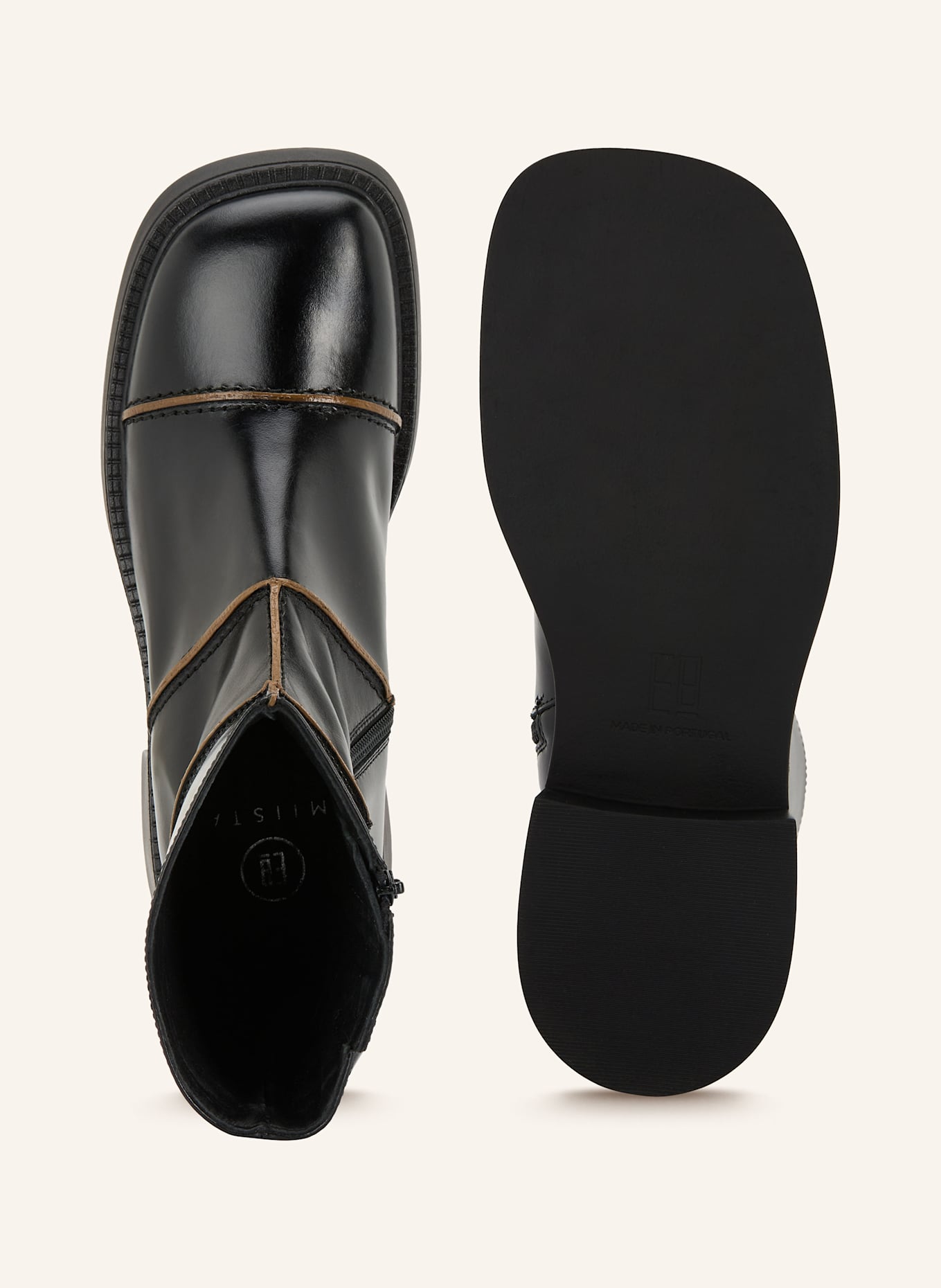 MIISTA Boots DAHLIA: SCHWARZ / BEIGE