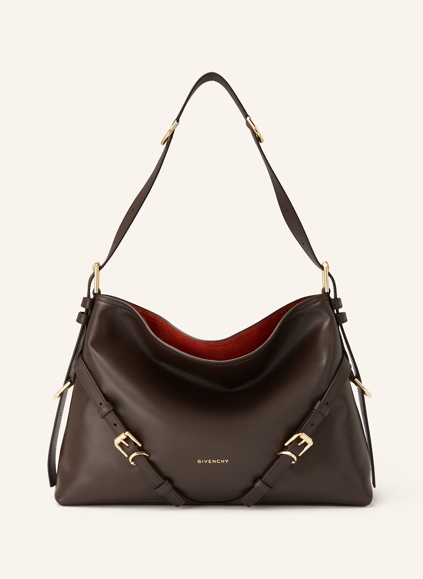 GIVENCHY Torba na ramię VOYOU MEDIUM: CIEMNOBRĄZOWY