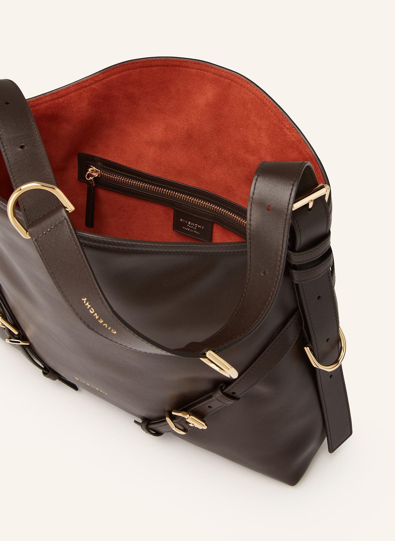 GIVENCHY Torba na ramię VOYOU MEDIUM: CIEMNOBRĄZOWY
