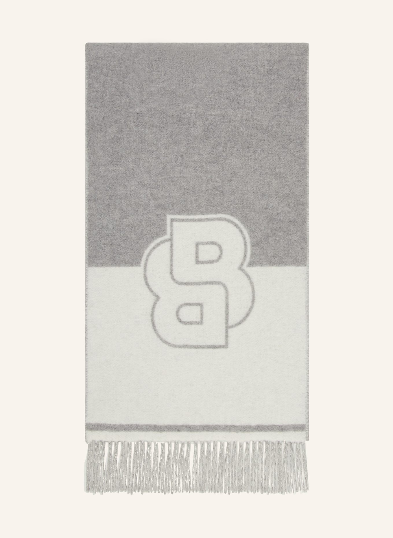 BOSS VIANNA scarf: GRAY/ CREAM