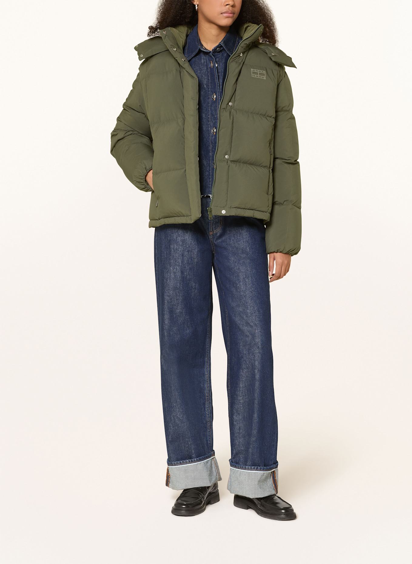 TOMMY JEANS Daunenjacke ALASKA mit abnehmbarer Kapuze: GRÜN