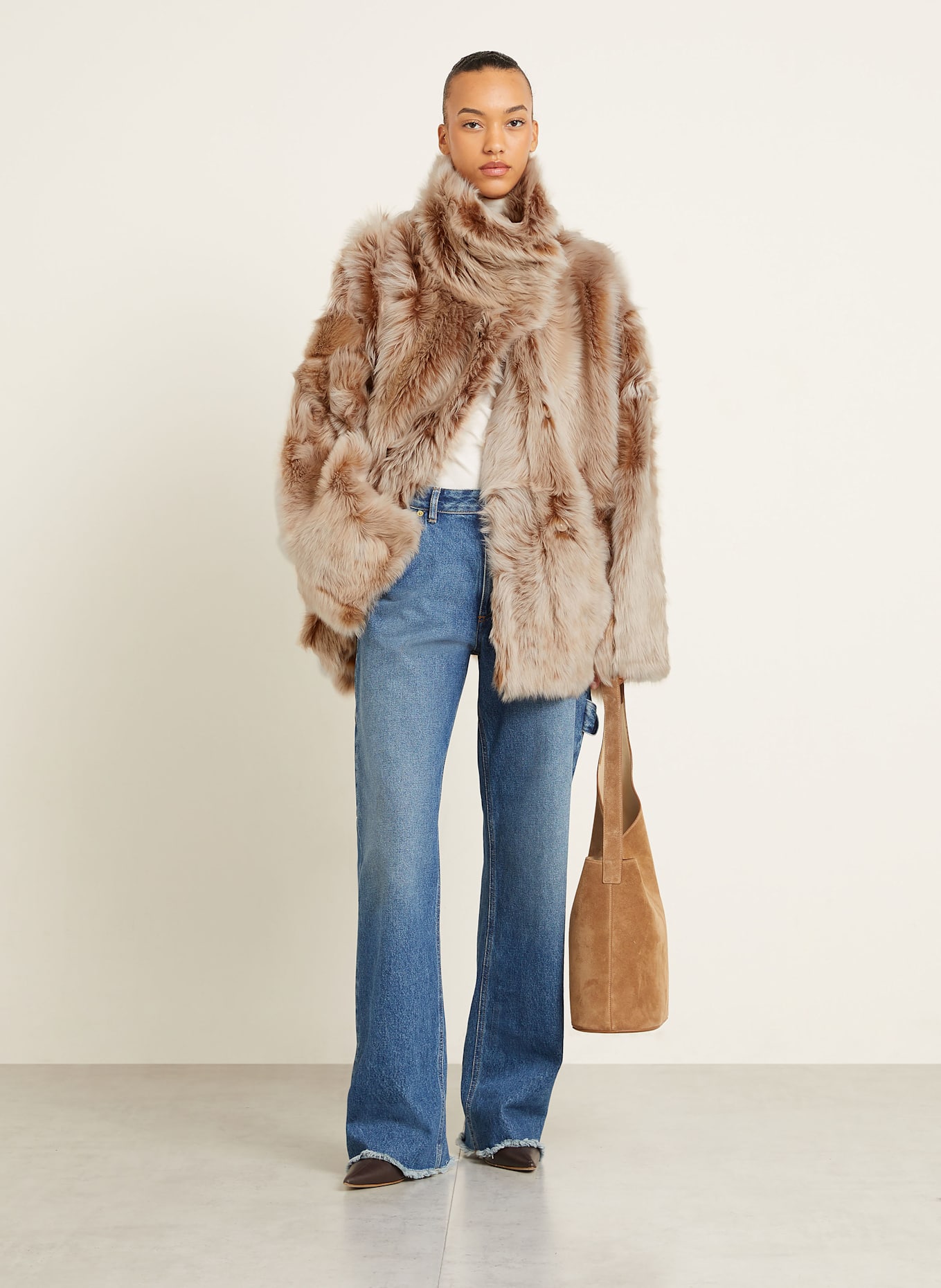 UTZON Bosmanka JENS: ECRU/ BRĄZOWY