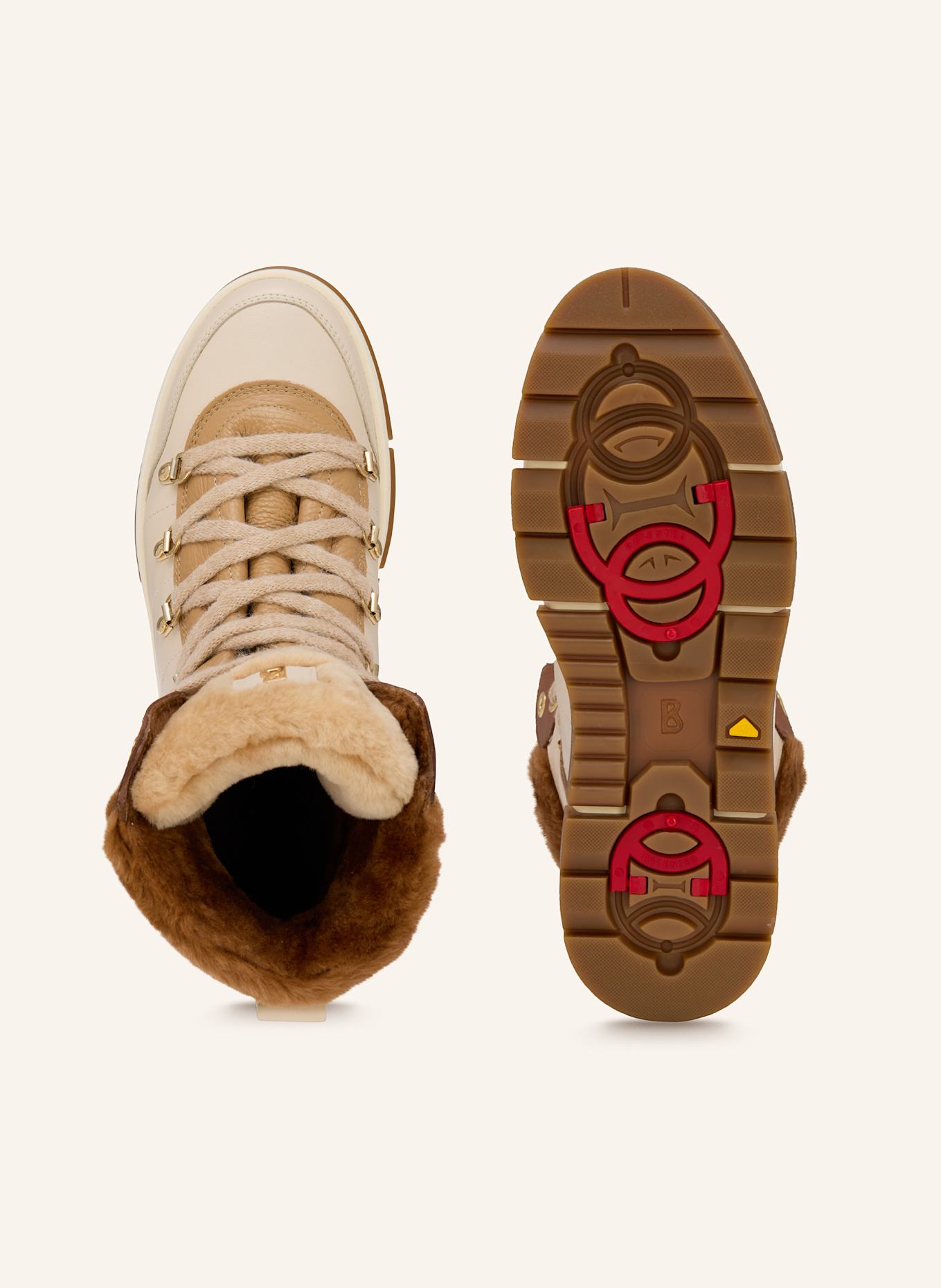 BOGNER Schnürboots VADUZ mit Kunstfell: CREME / CAMEL / BRAUN