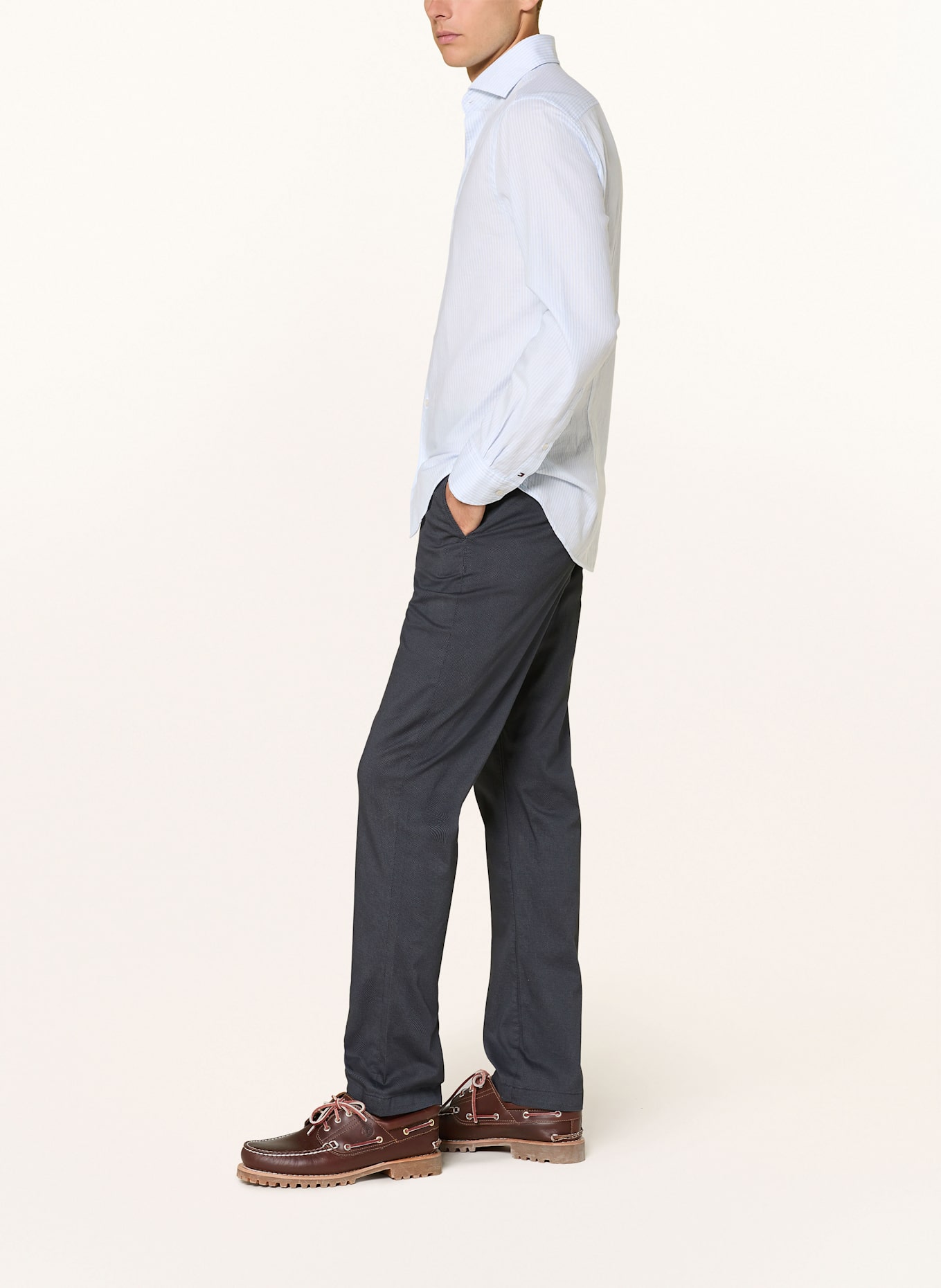 TOMMY HILFIGER Chino Straight Fit: DUNKELBLAU/ SCHWARZ
