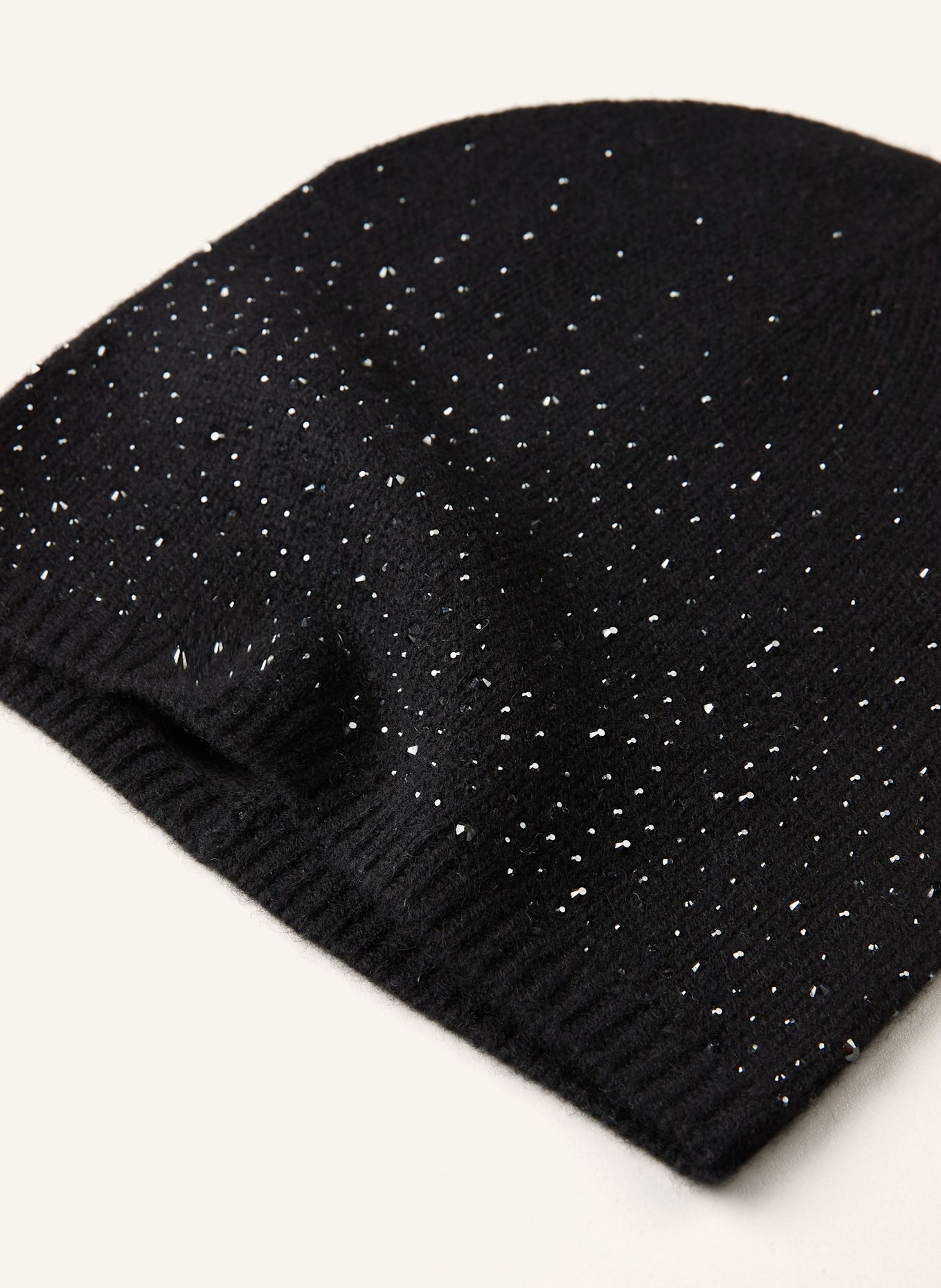 darling harbour Mütze mit Cashmere und Schmucksteinen: SCHWARZ