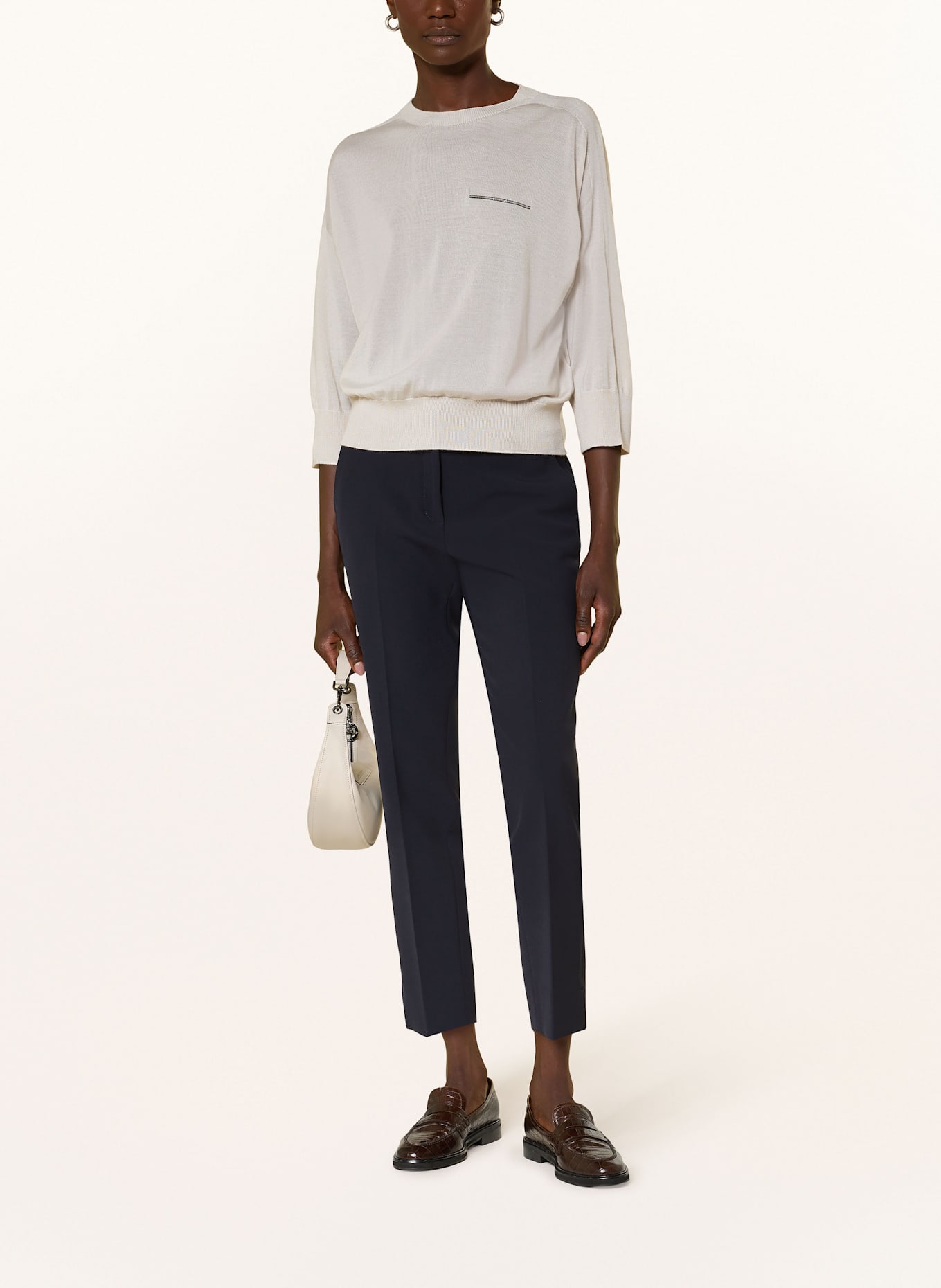 PESERICO Pullover aus Cashmere mit Pailletten: 040 photographic paper