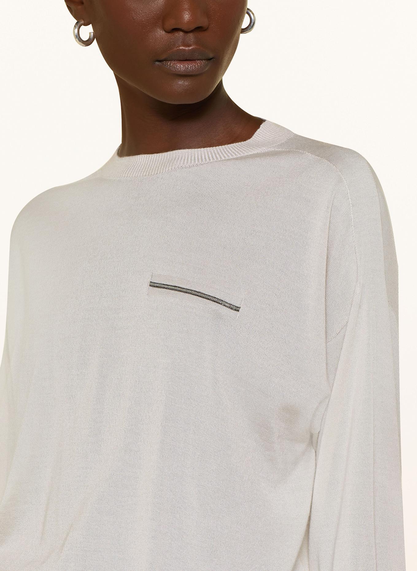 PESERICO Pullover aus Cashmere mit Pailletten: 040 photographic paper