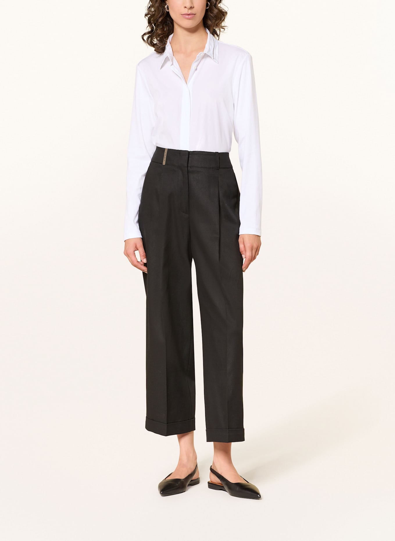 PESERICO Trousers: BLACK