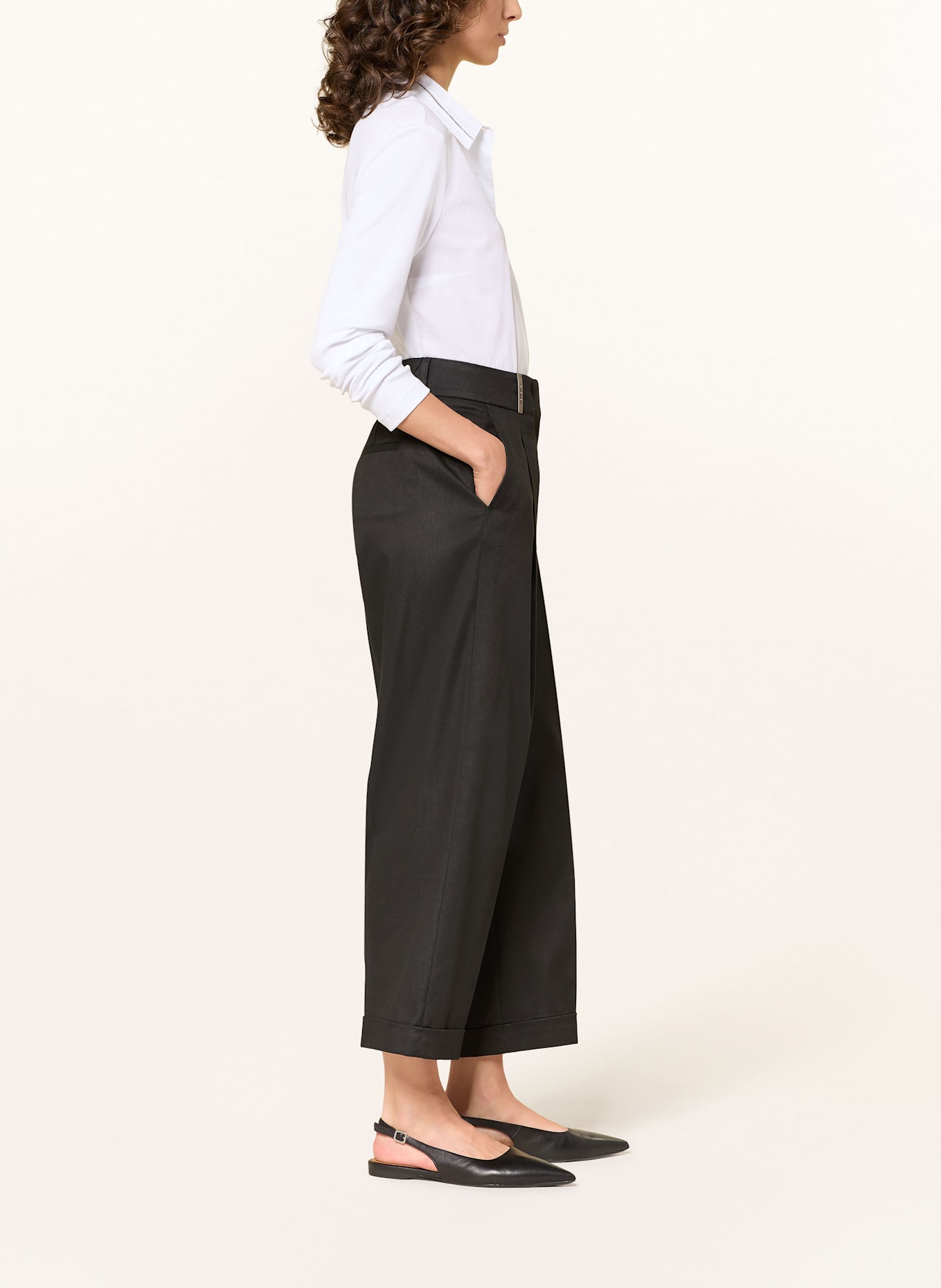 PESERICO Trousers: BLACK
