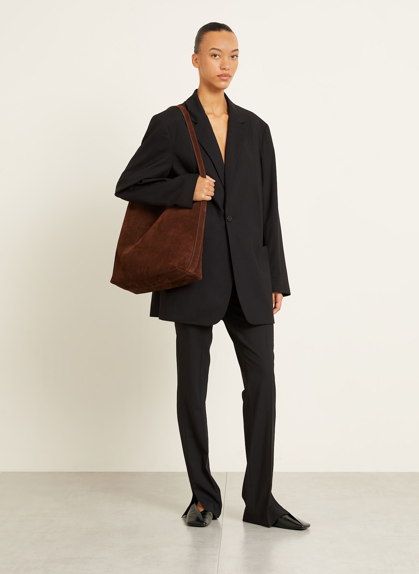 AESTHER EKME Schultertasche SAC SUPPLE: DUNKELBRAUN