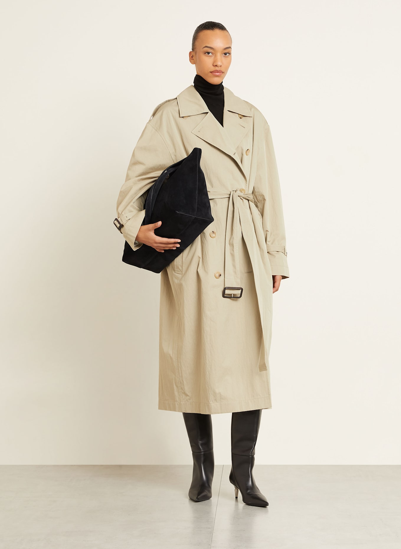 AESTHER EKME Shopper CABAS SUPPLE XL: SCHWARZ