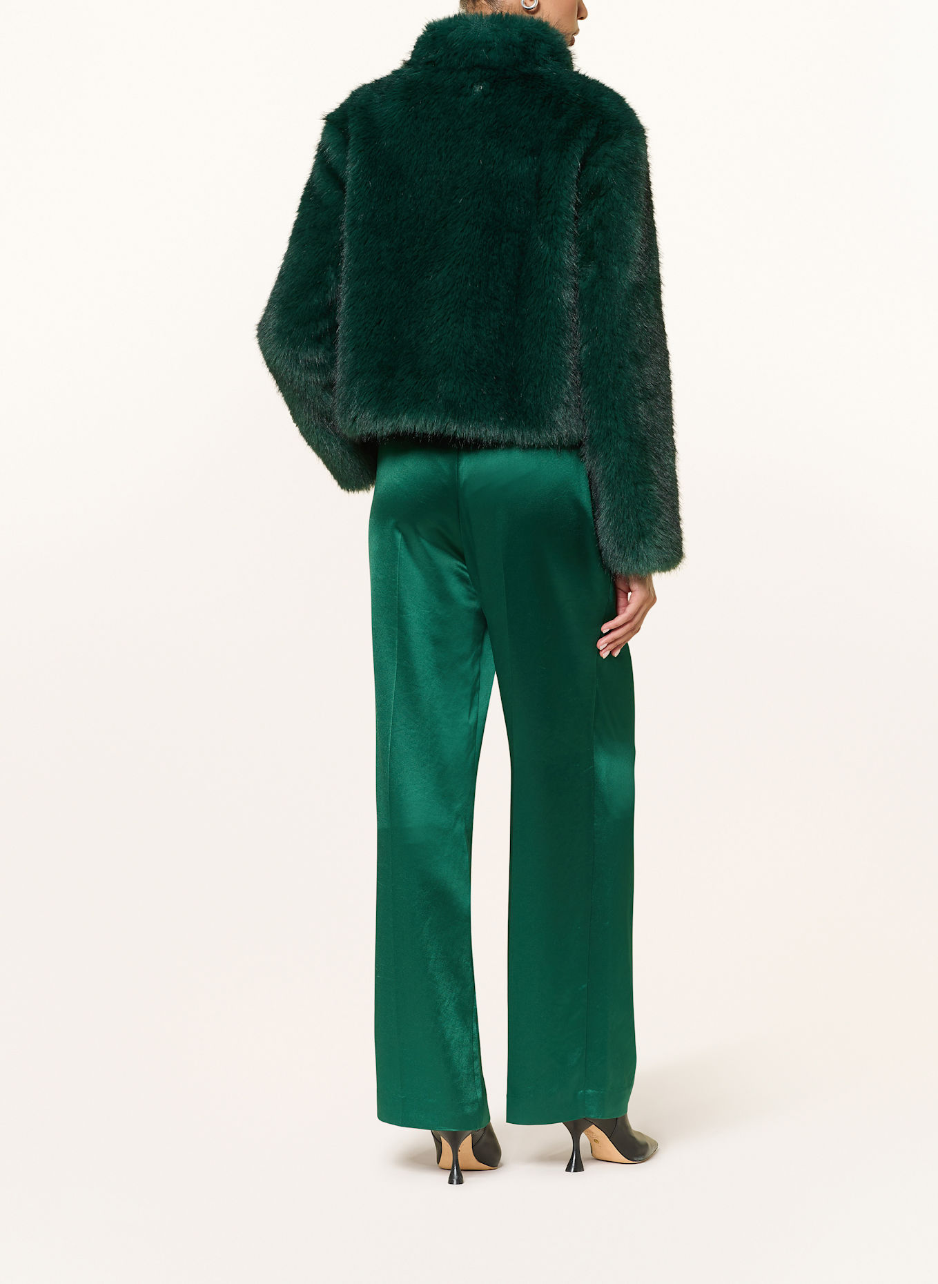 MARC CAIN Kunstfell-Jacke: 556 dark jade green