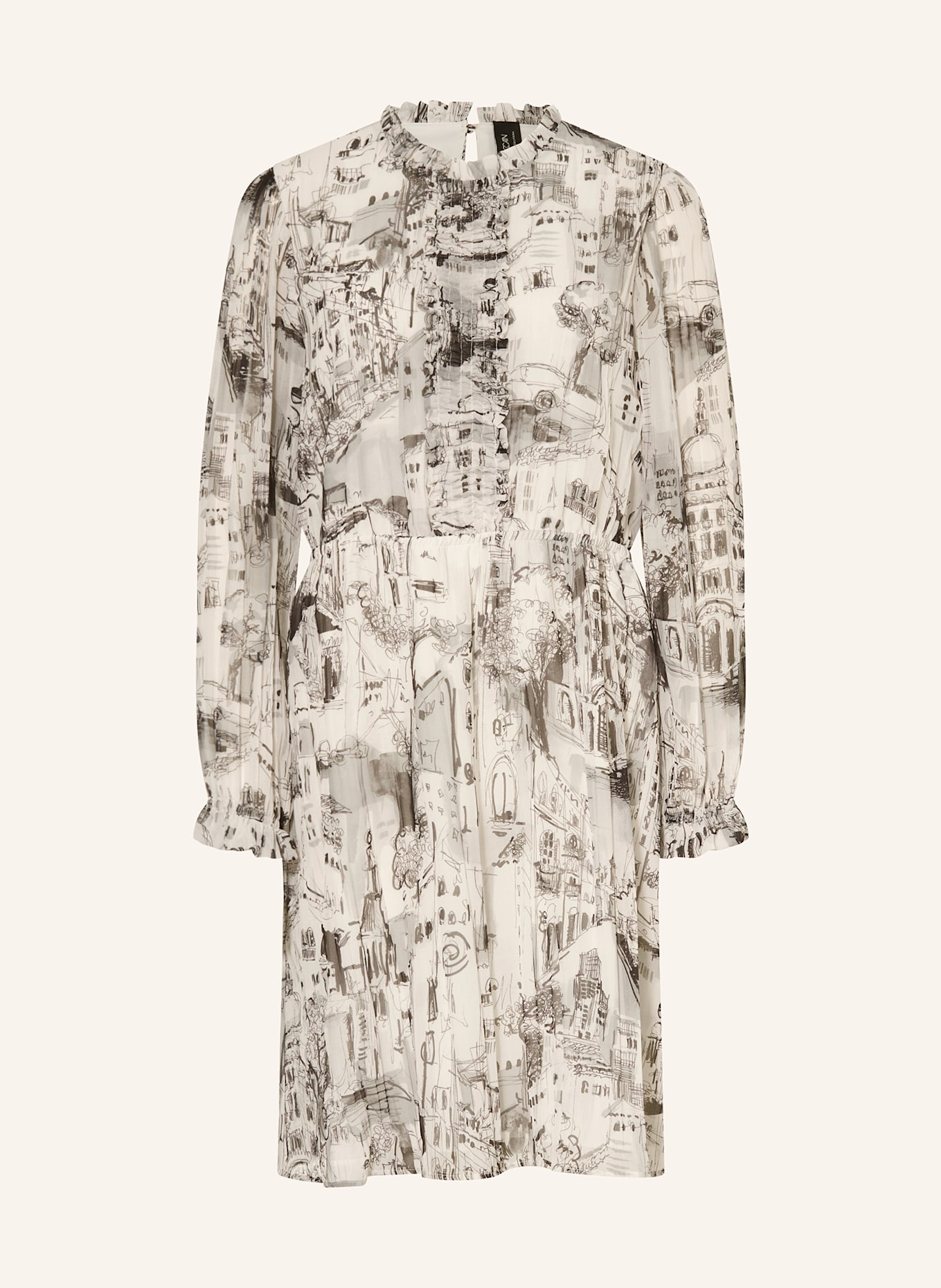MARC CAIN Kleid mit Rüschen: 182 smoke