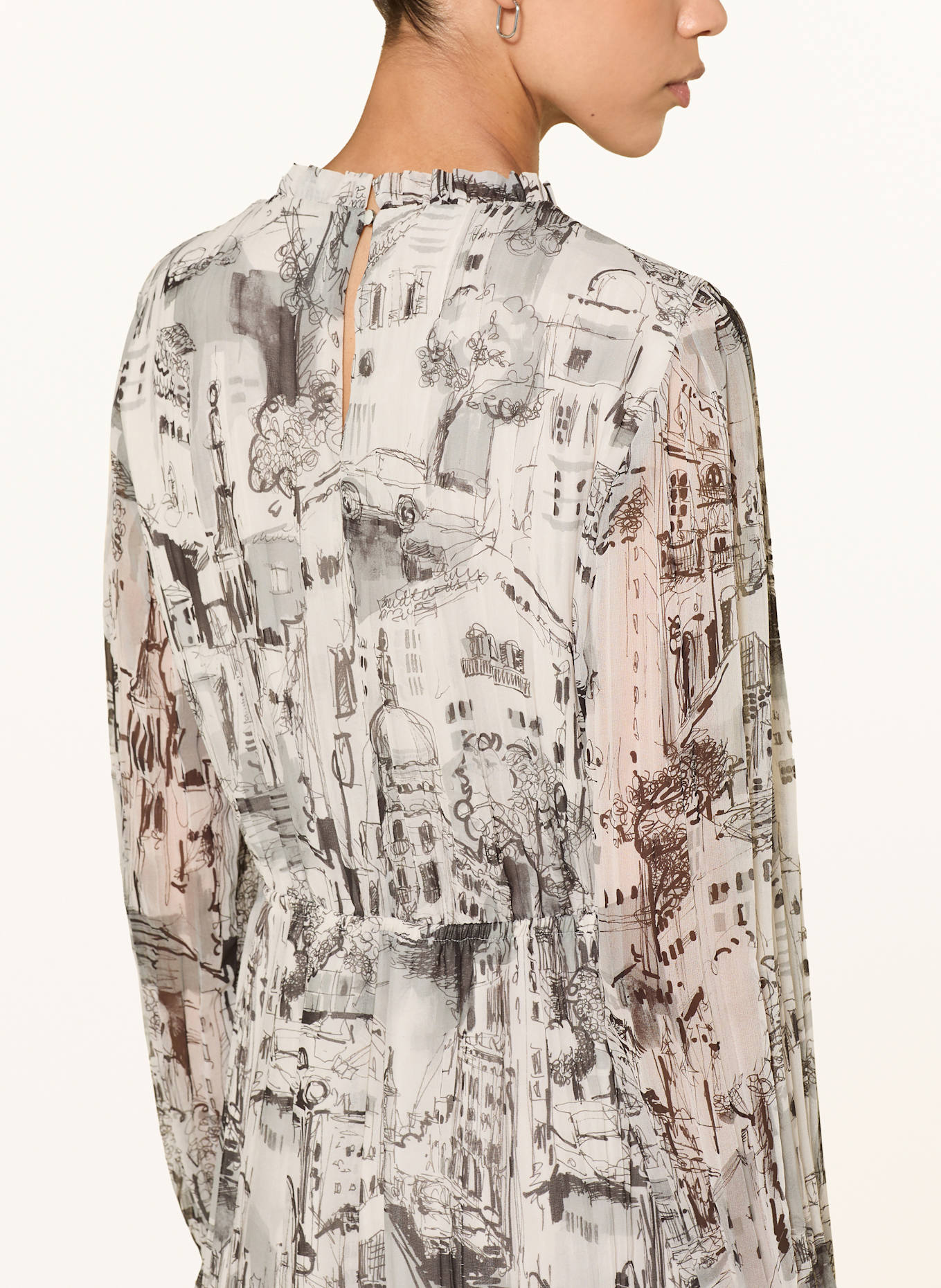 MARC CAIN Kleid mit Rüschen: 182 smoke