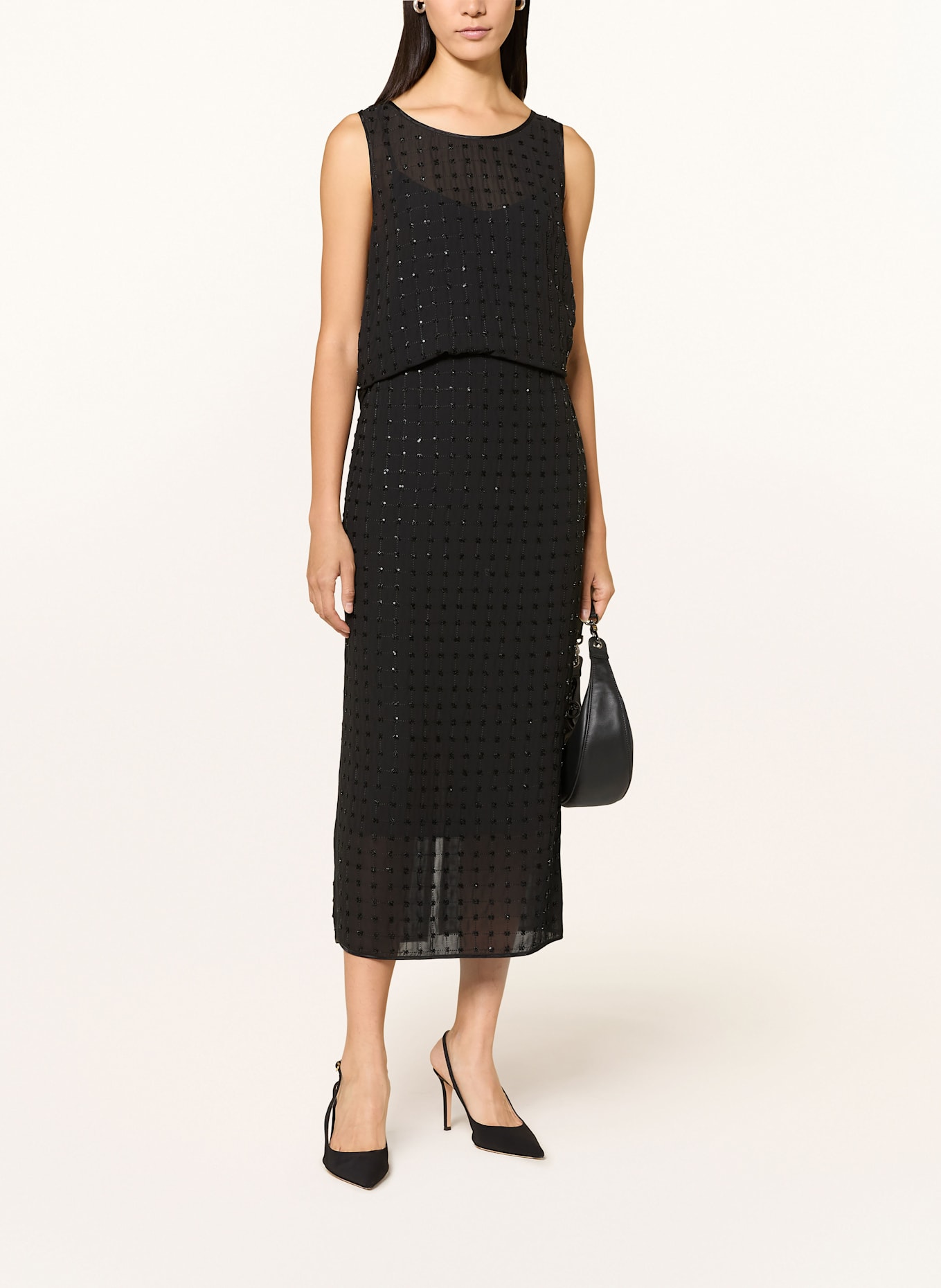 MARC CAIN Rock mit Schmucksteinen: 900 BLACK