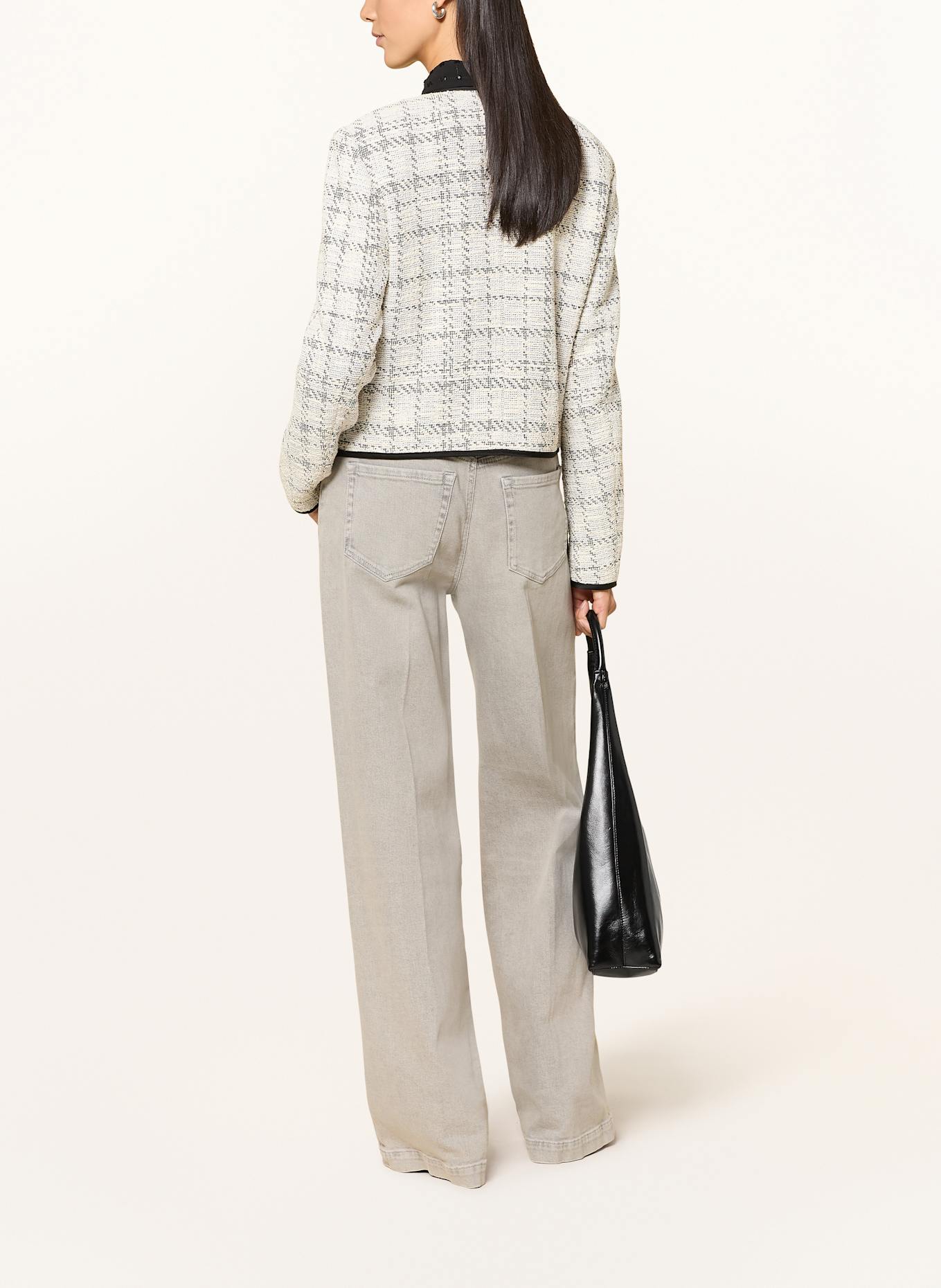 MARC CAIN Tweed-Jacke mit Glitzergarn: 182 smoke