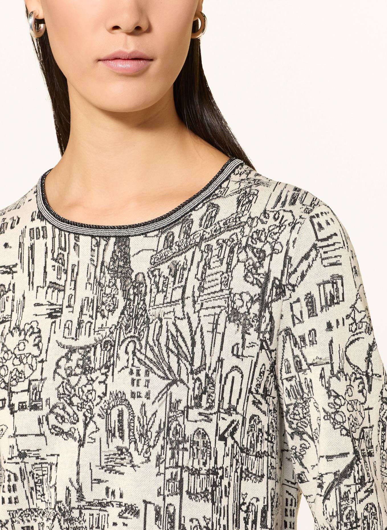 MARC CAIN Strickkleid mit Glitzergarn und 3/4-Arm: 182 smoke