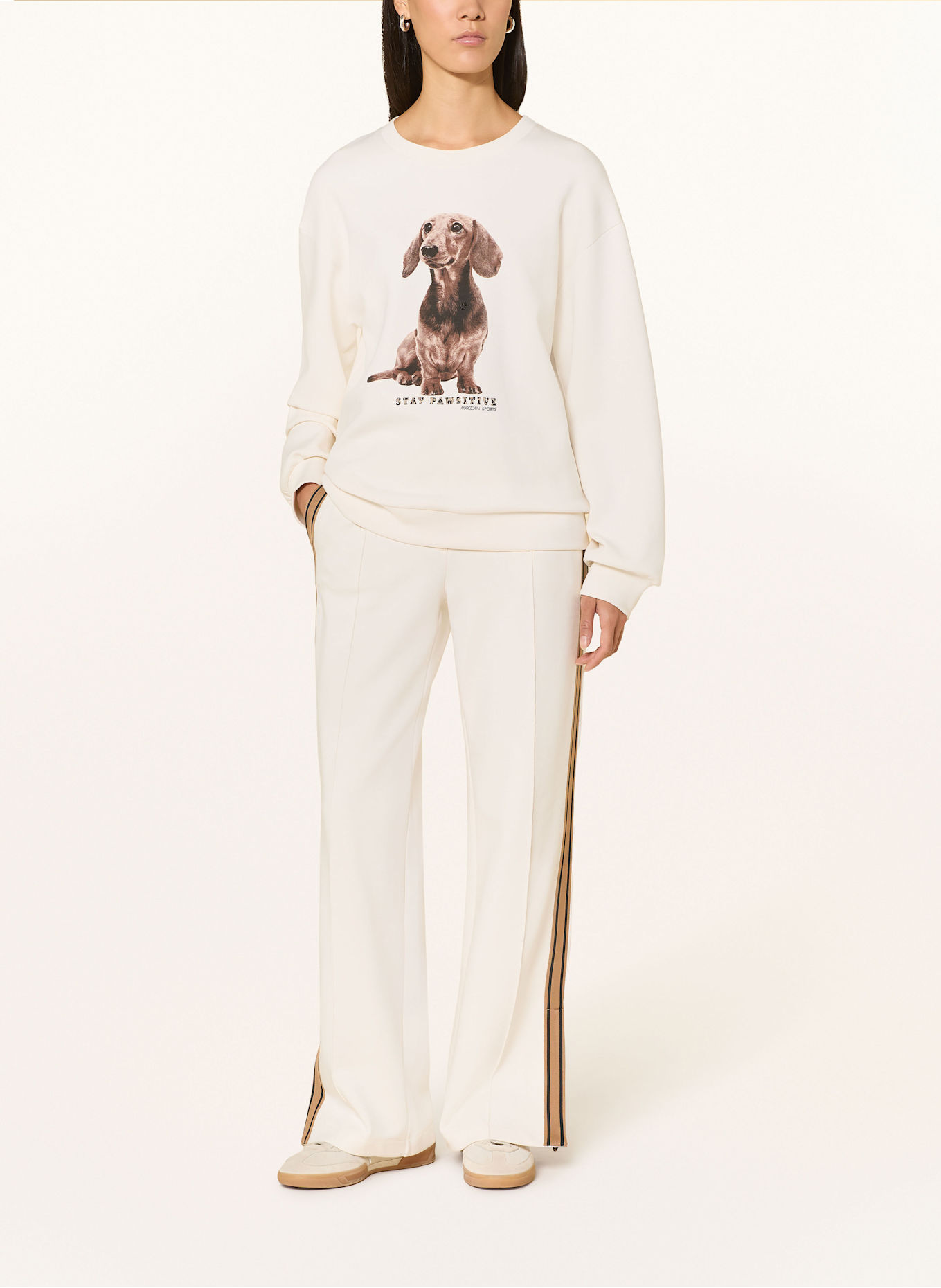 MARC CAIN Sweatshirt: 112 bright ecru