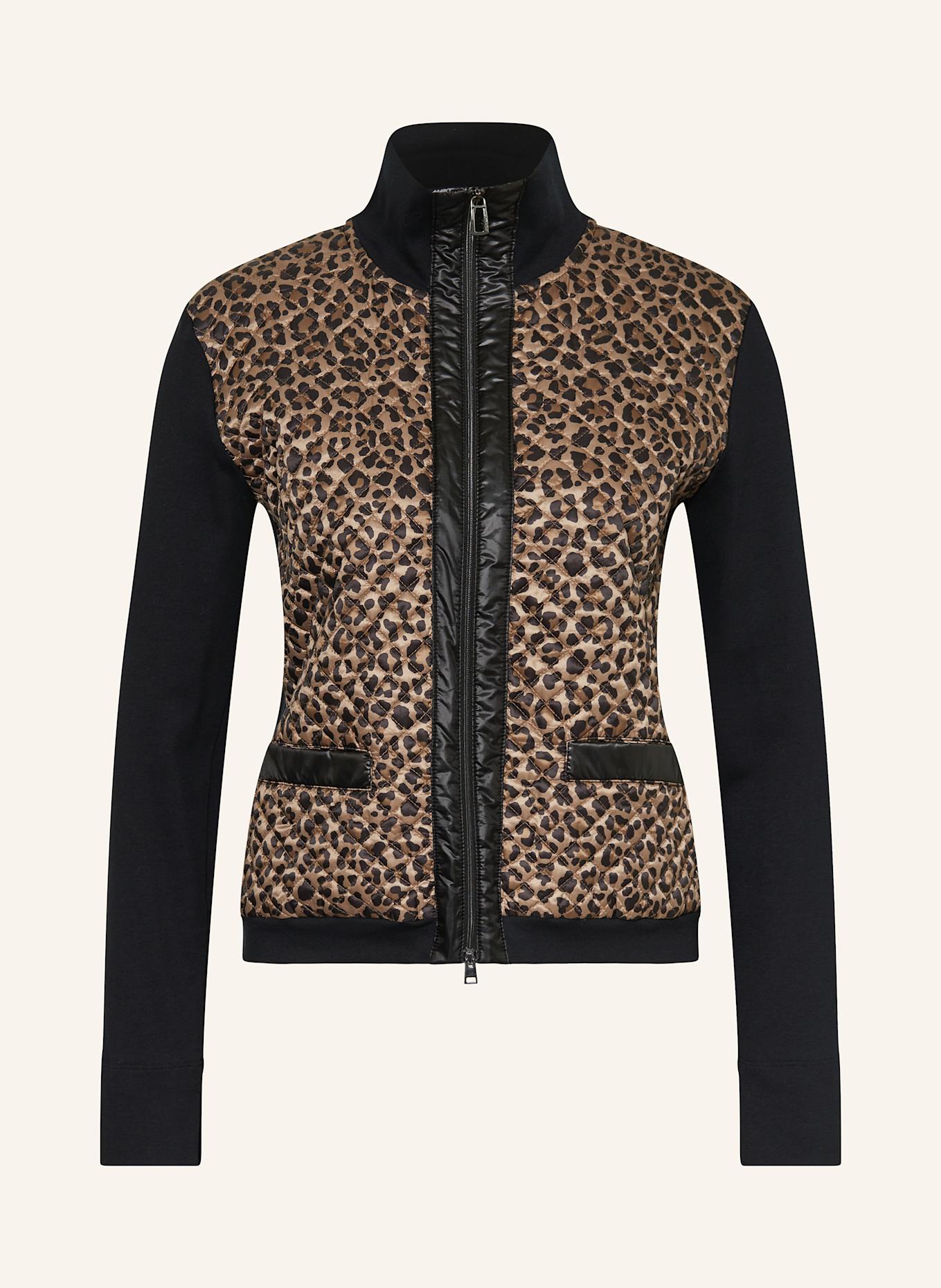 MARC CAIN Strickjacke im Materialmix: 900 BLACK