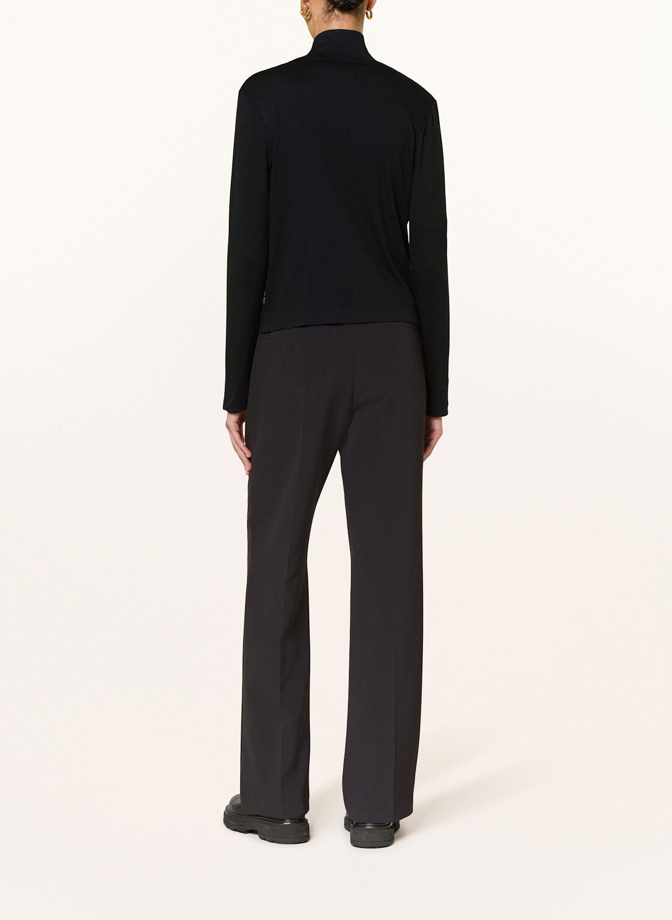 MARC CAIN Strickjacke im Materialmix: 900 BLACK