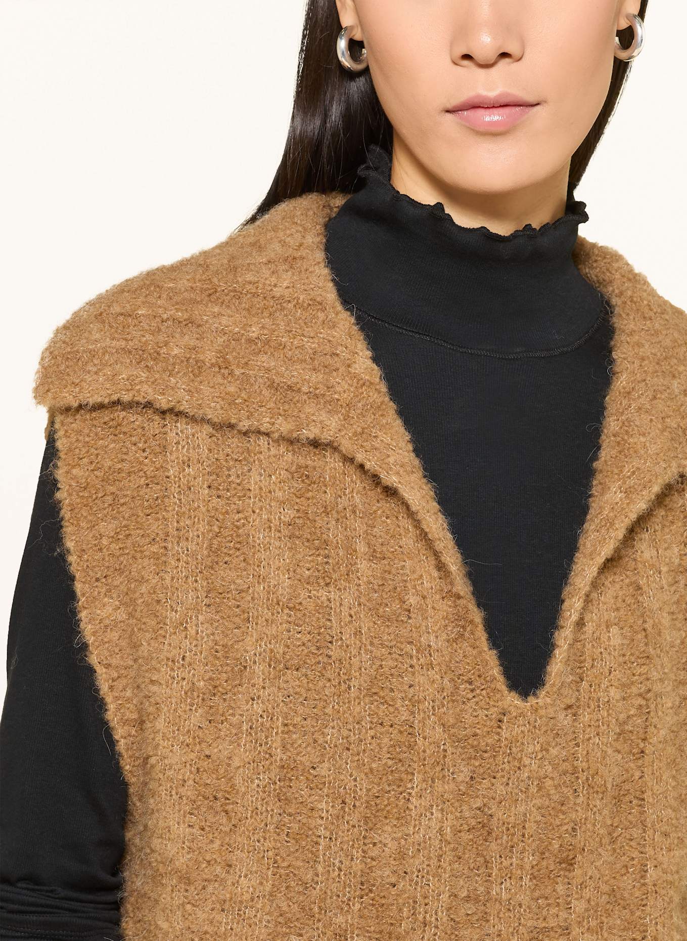 MARC CAIN Pullunder mit Alpaka: 624 milk coffee