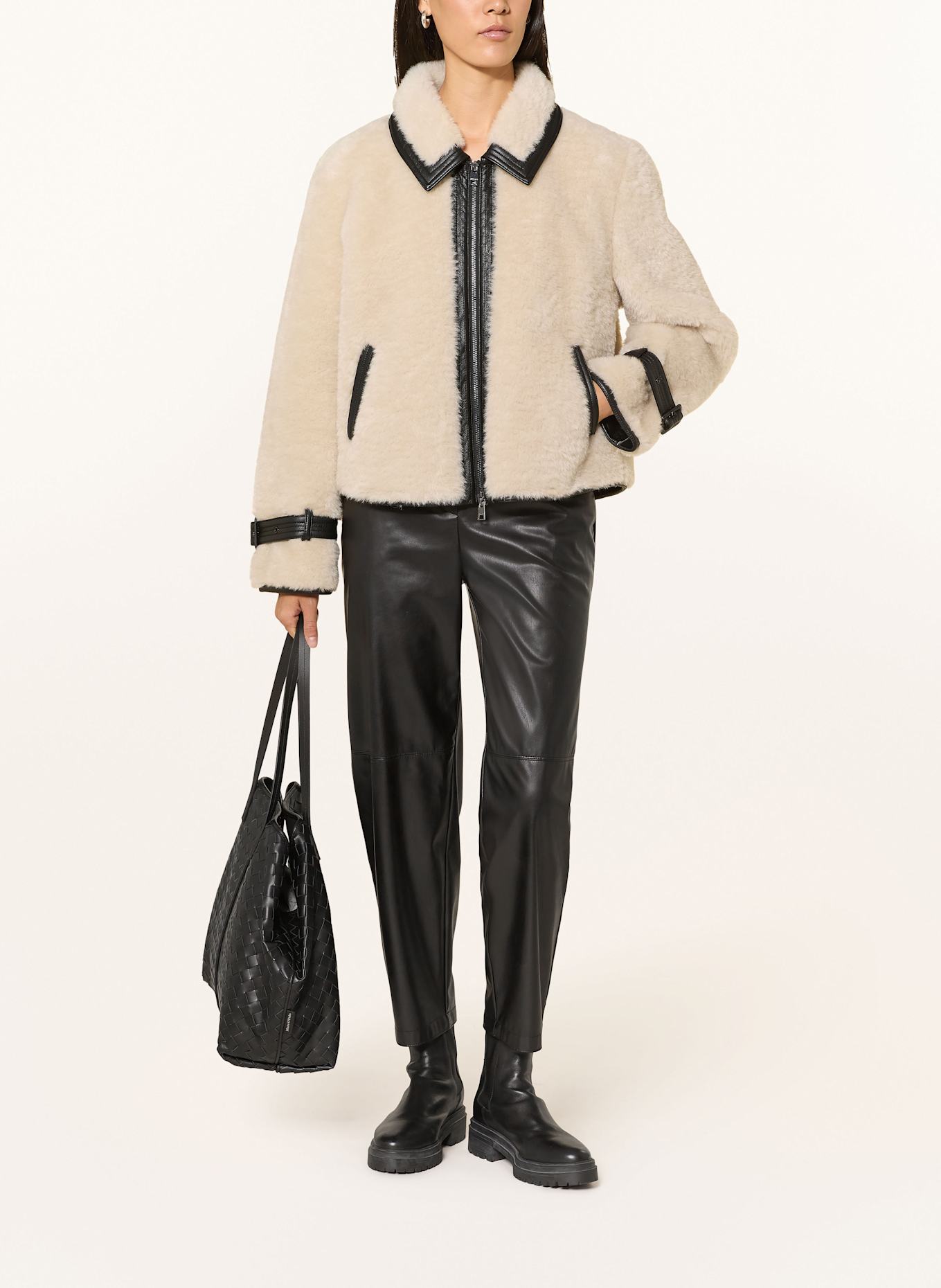 MARC CAIN Kunstfell-Jacke: 112 bright ecru