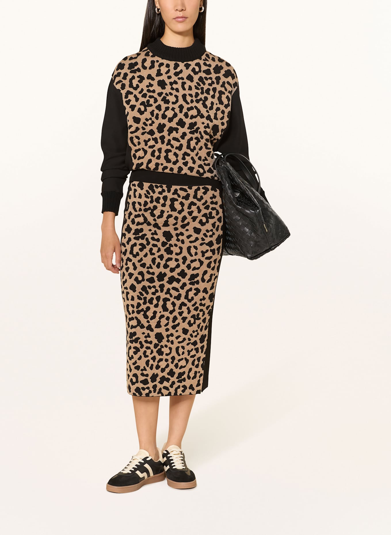 MARC CAIN Rock im Materialmix: 900 BLACK