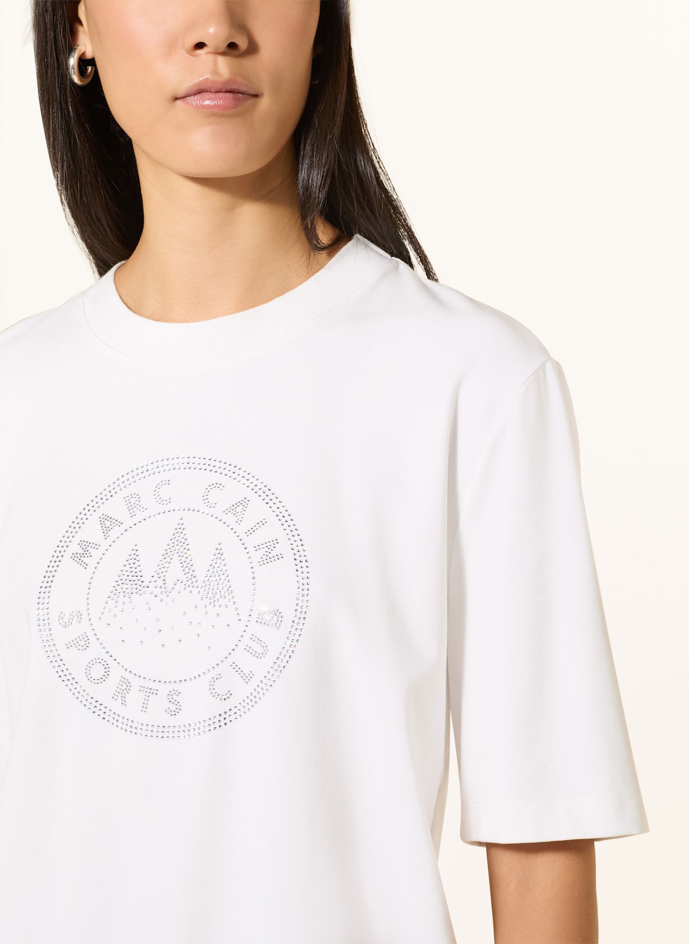 MARC CAIN T-shirt z obszyciem ozdobnymi kamykami: 110 off